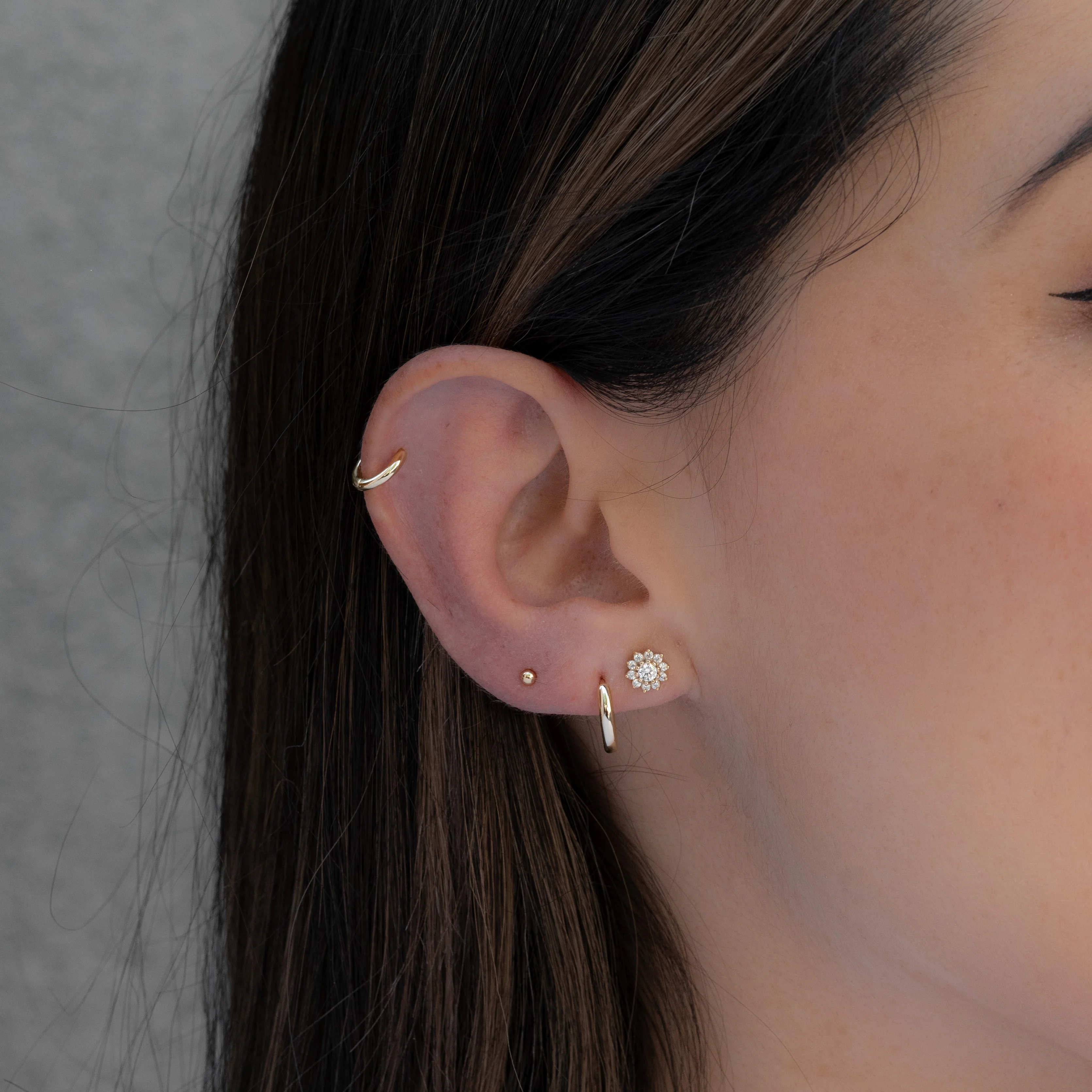 CZ Dainty Flower Studs - Image 4