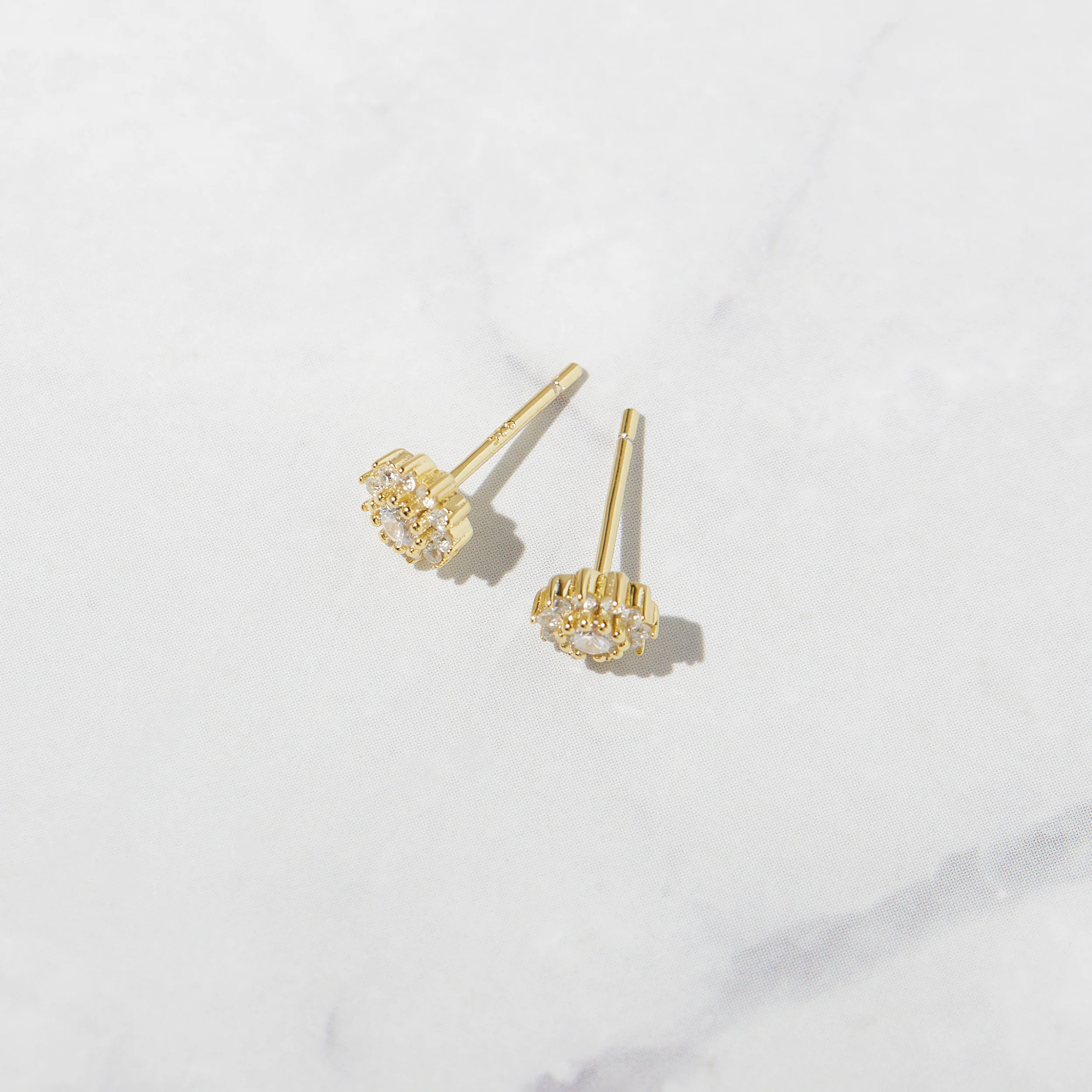CZ Dainty Flower Studs - Image 5