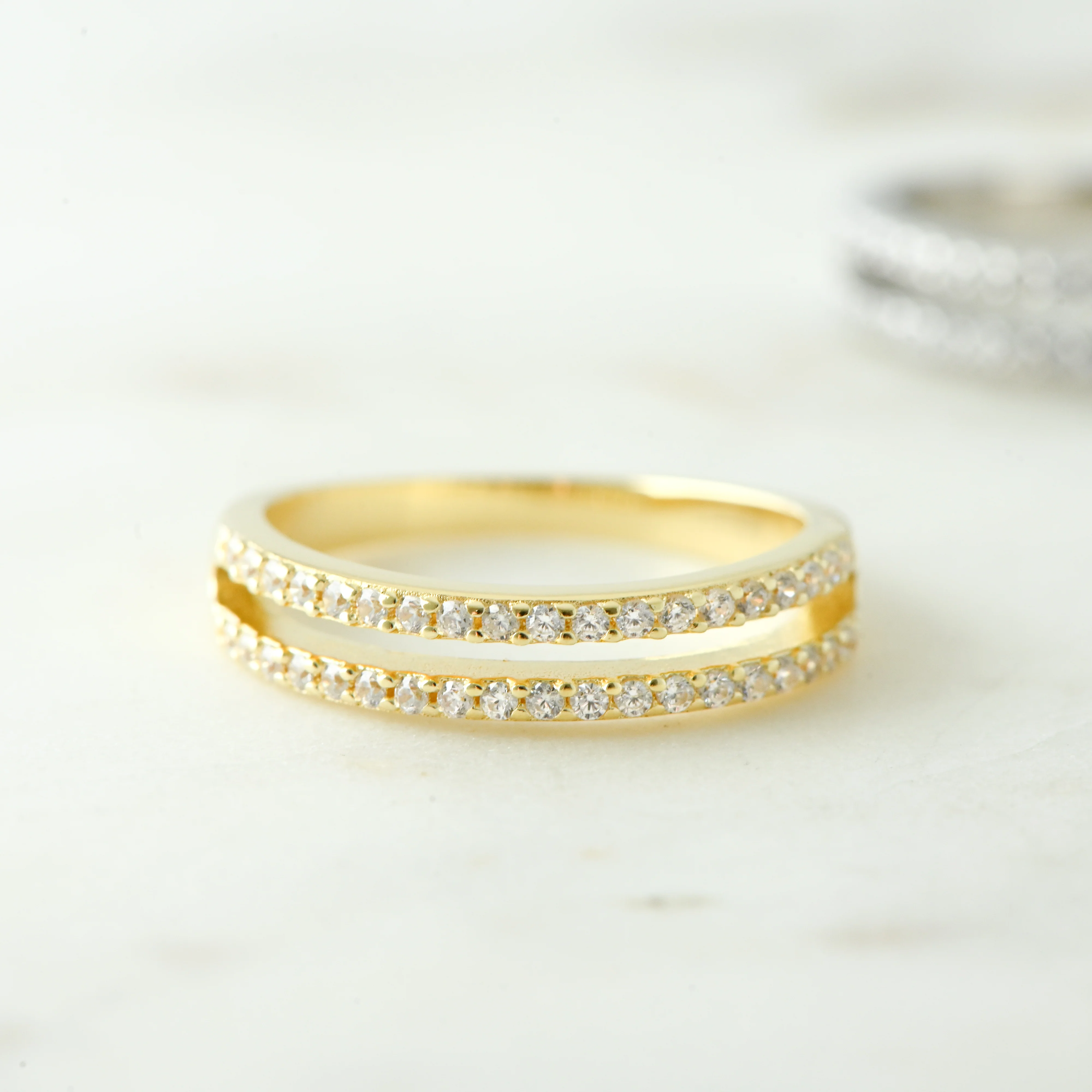 CZ Double Band Ring - Image 5