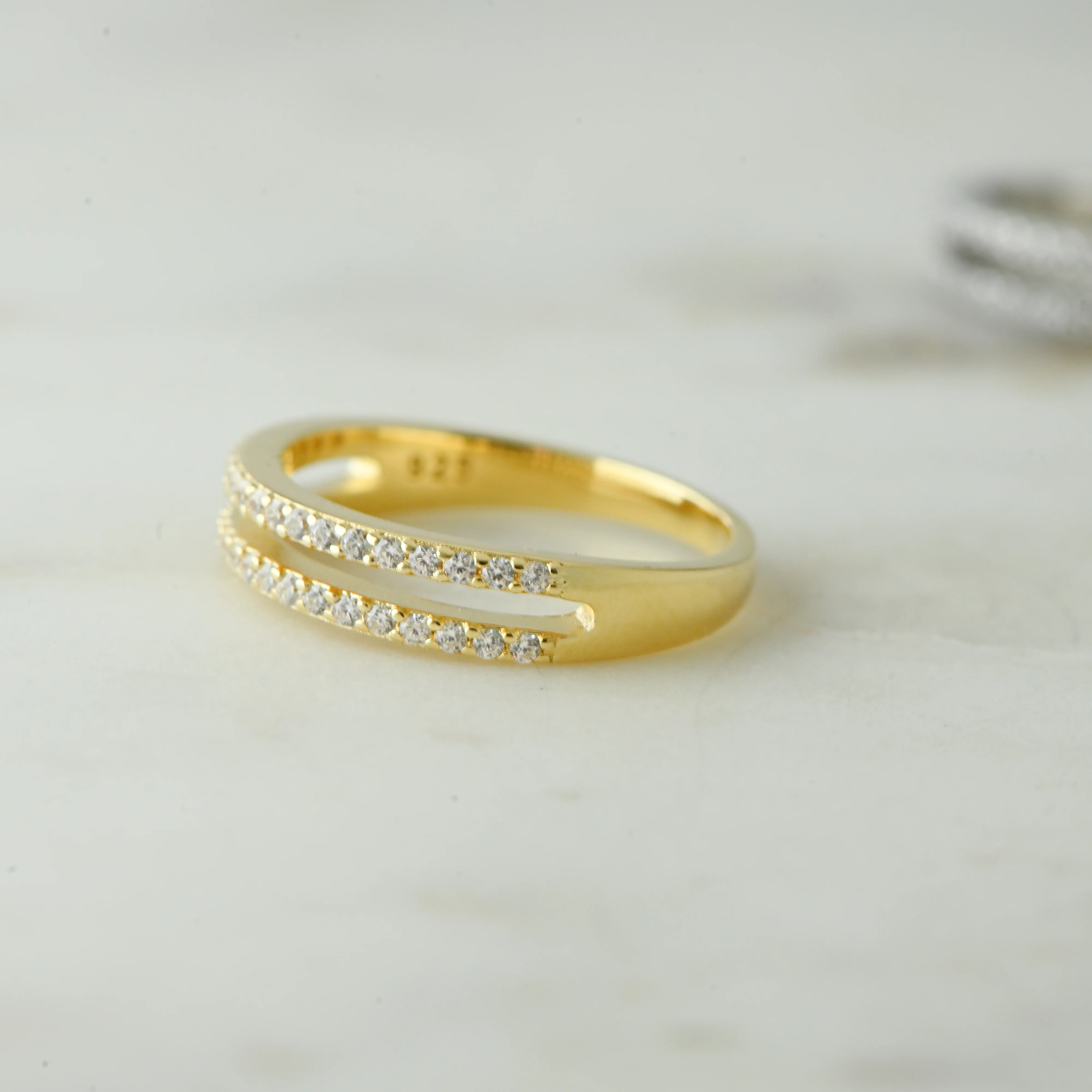 CZ Double Band Ring - Image 6