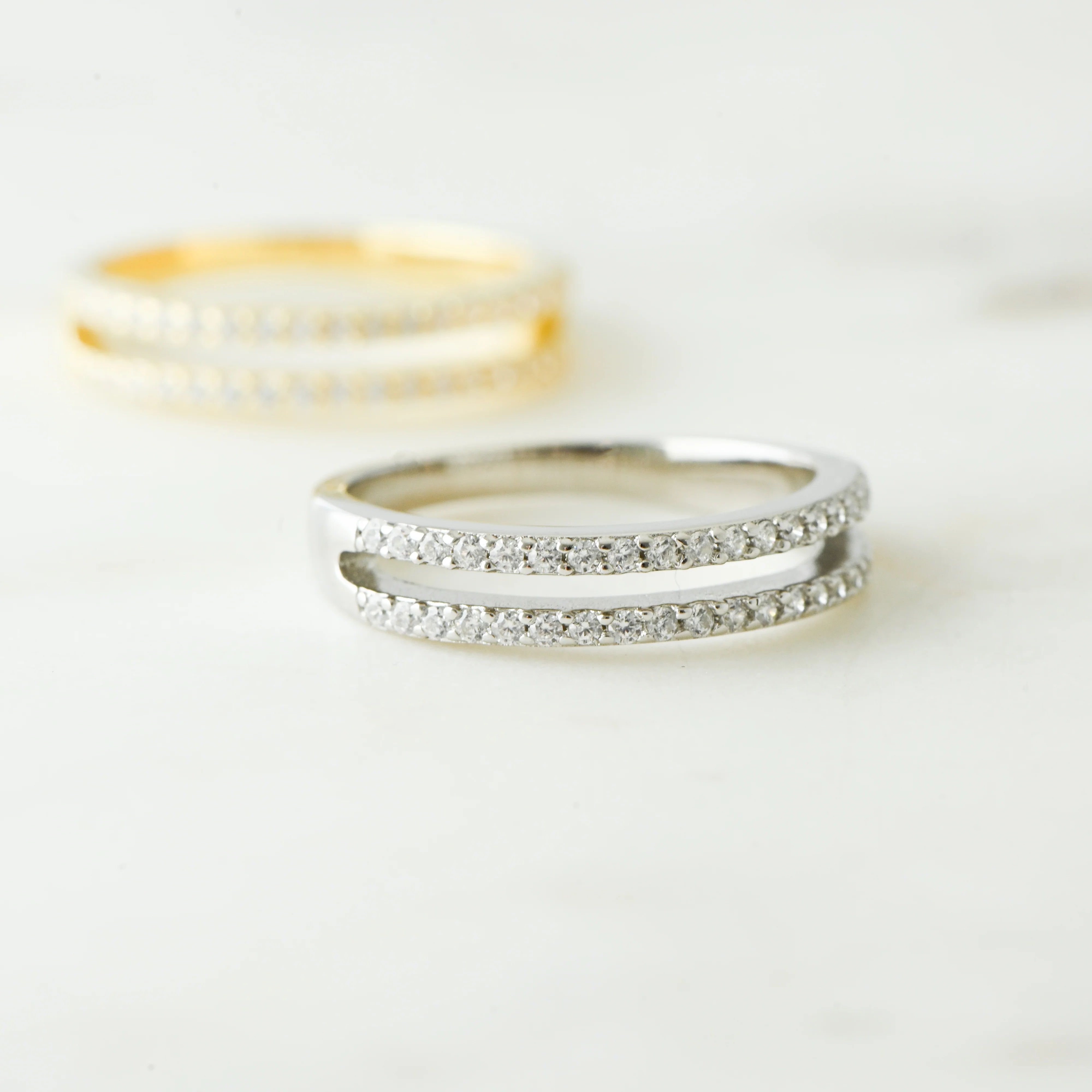 CZ Double Band Ring - Image 7