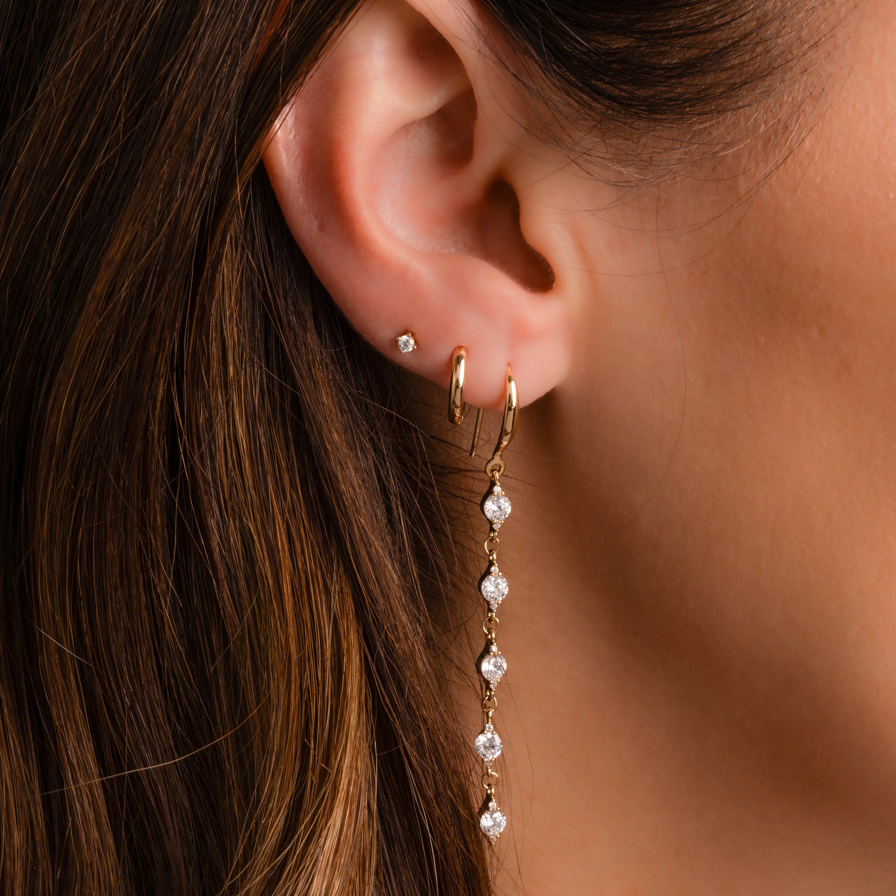 CZ Drop Earrings - Image 2