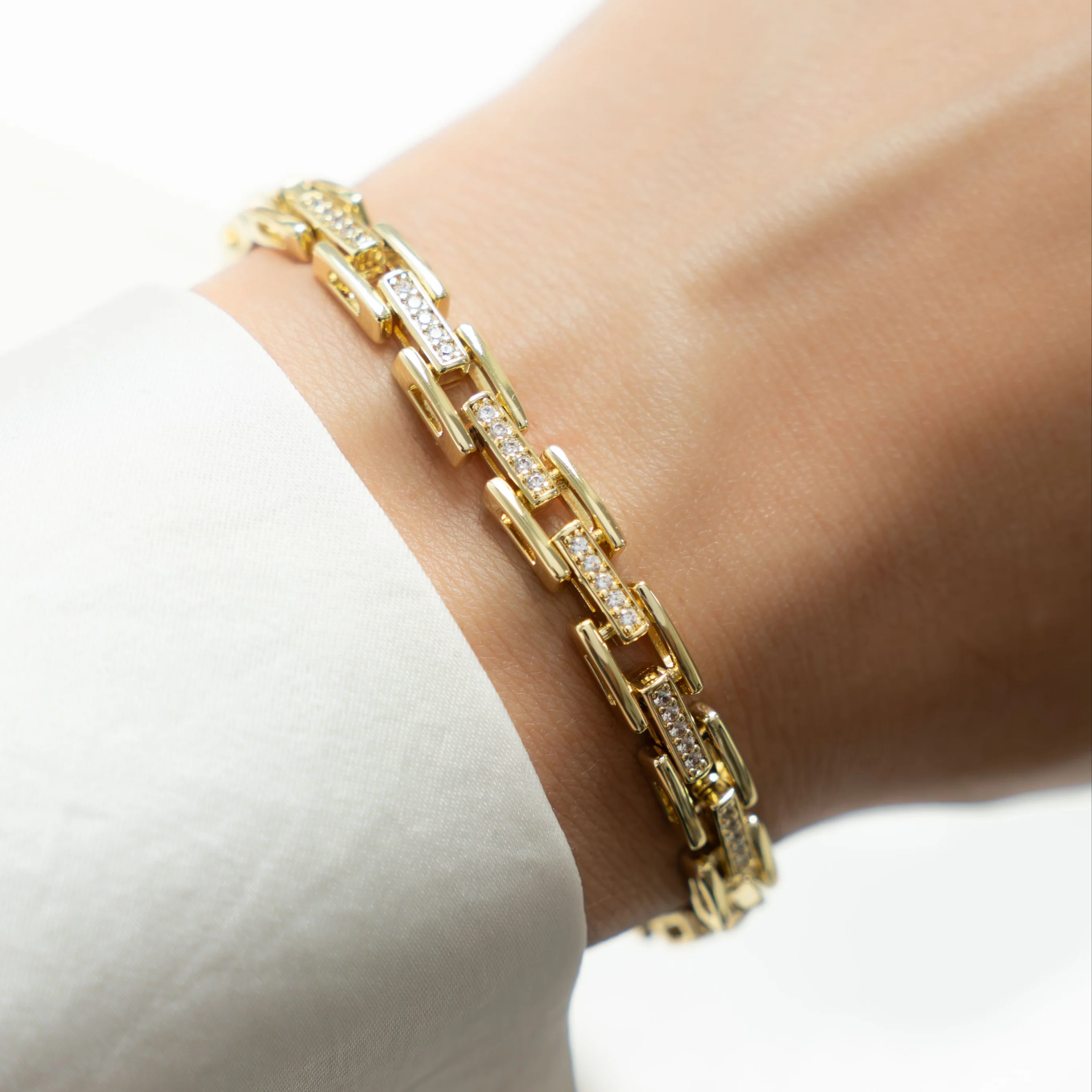 CZ Link Bracelet - Image 2
