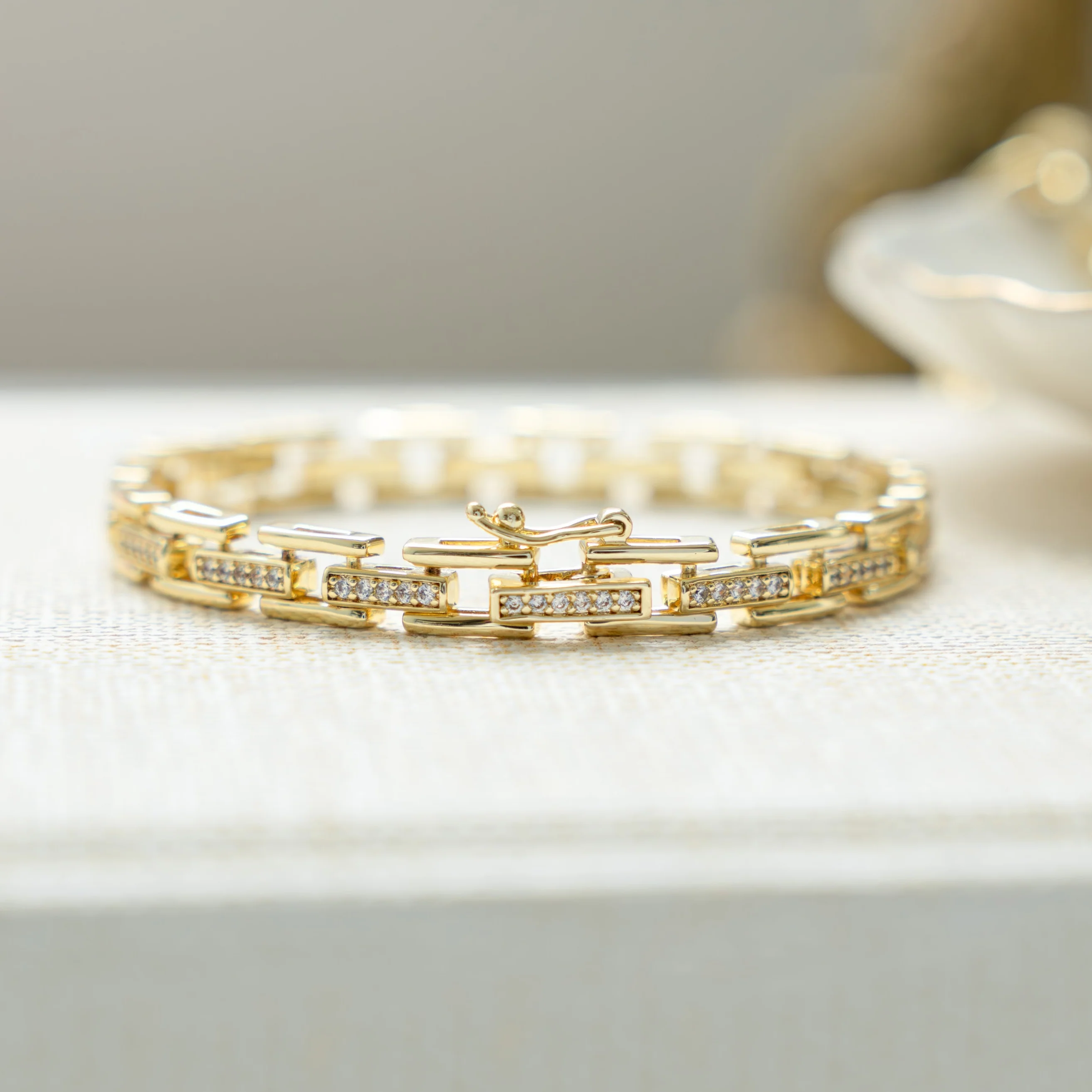 CZ Link Bracelet - Image 7