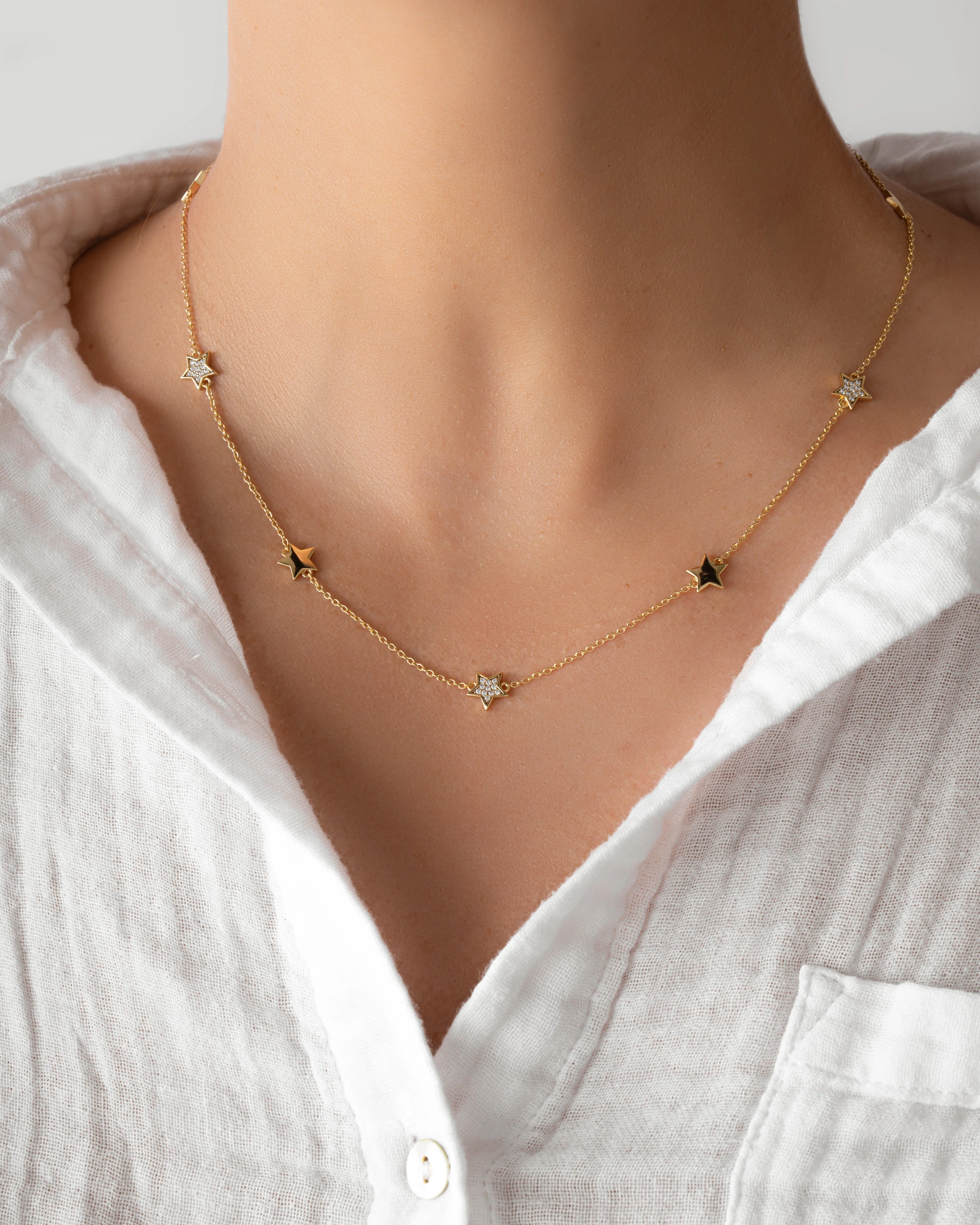CZ Star Collar Necklace - Image 3