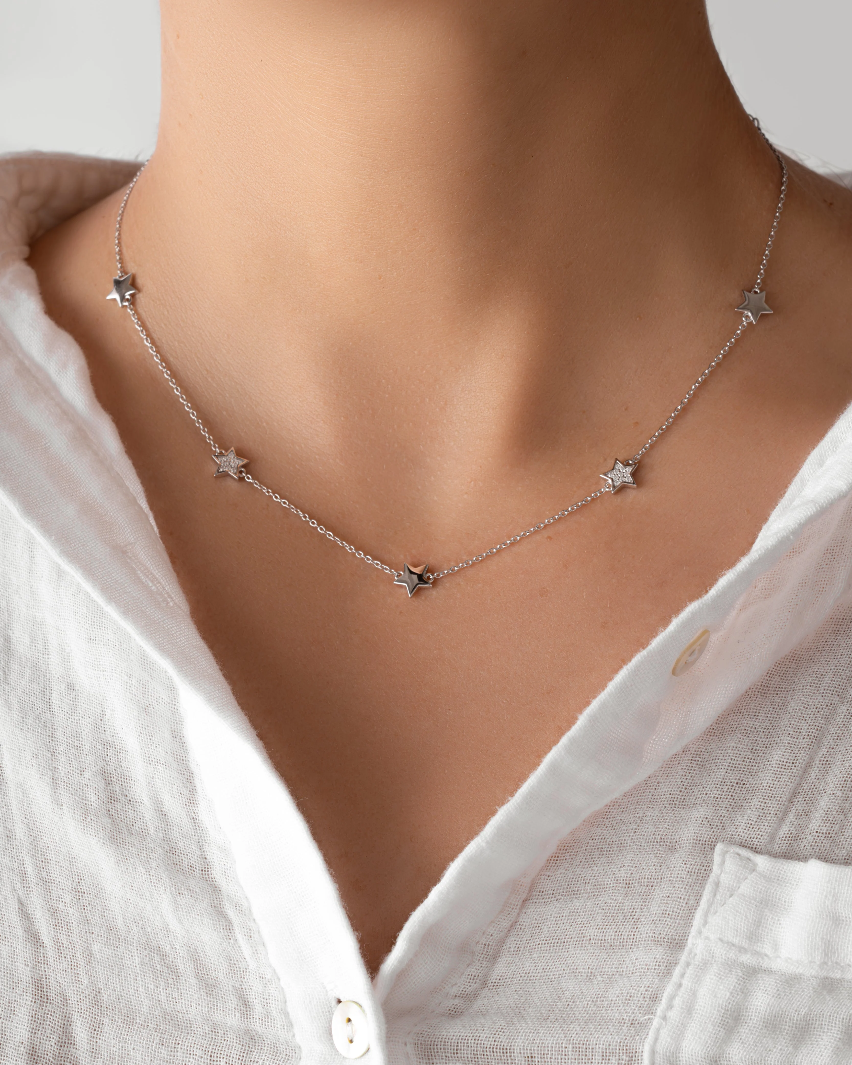 CZ Star Collar Necklace - Image 5