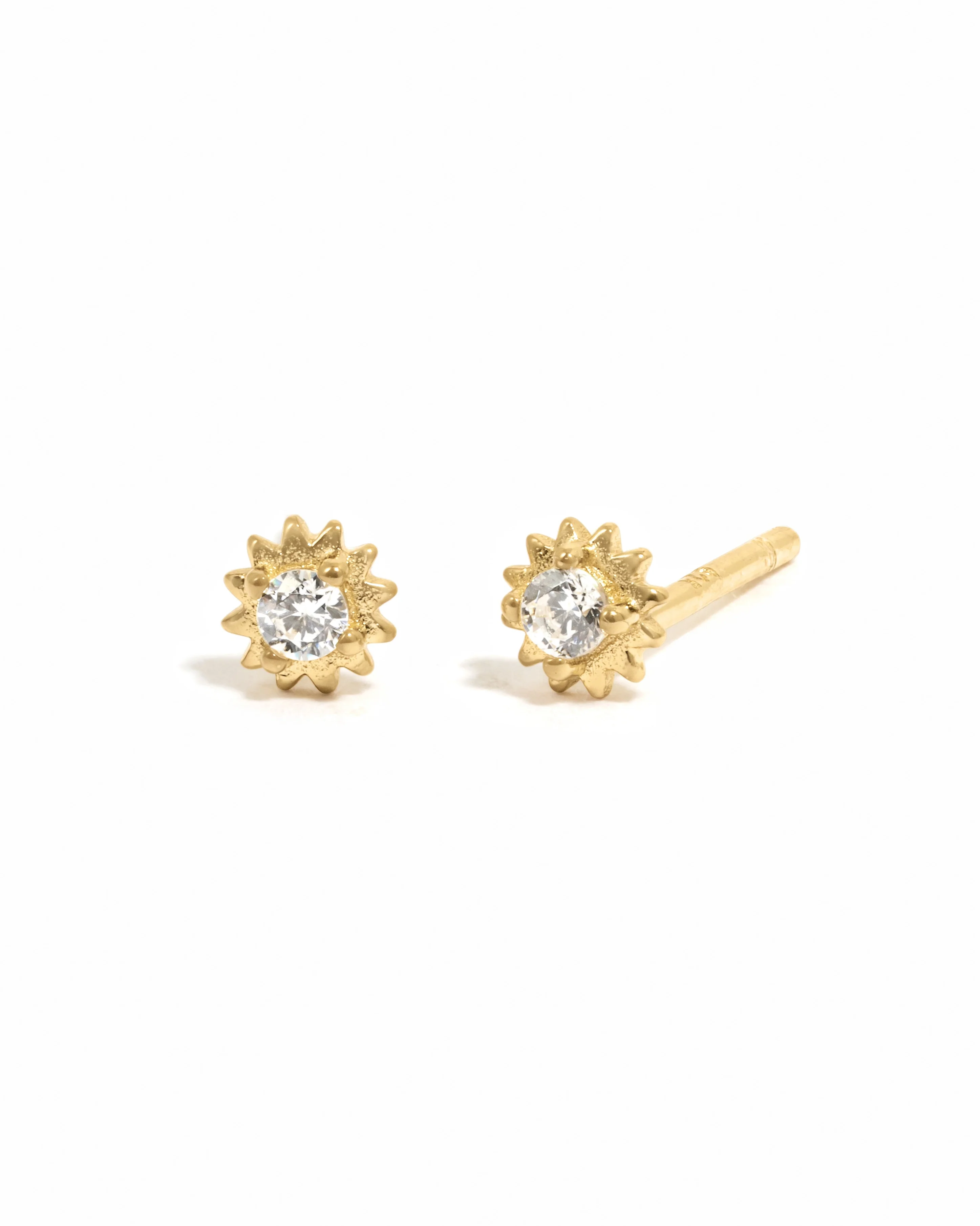 CZ Tiny Sunburst Studs