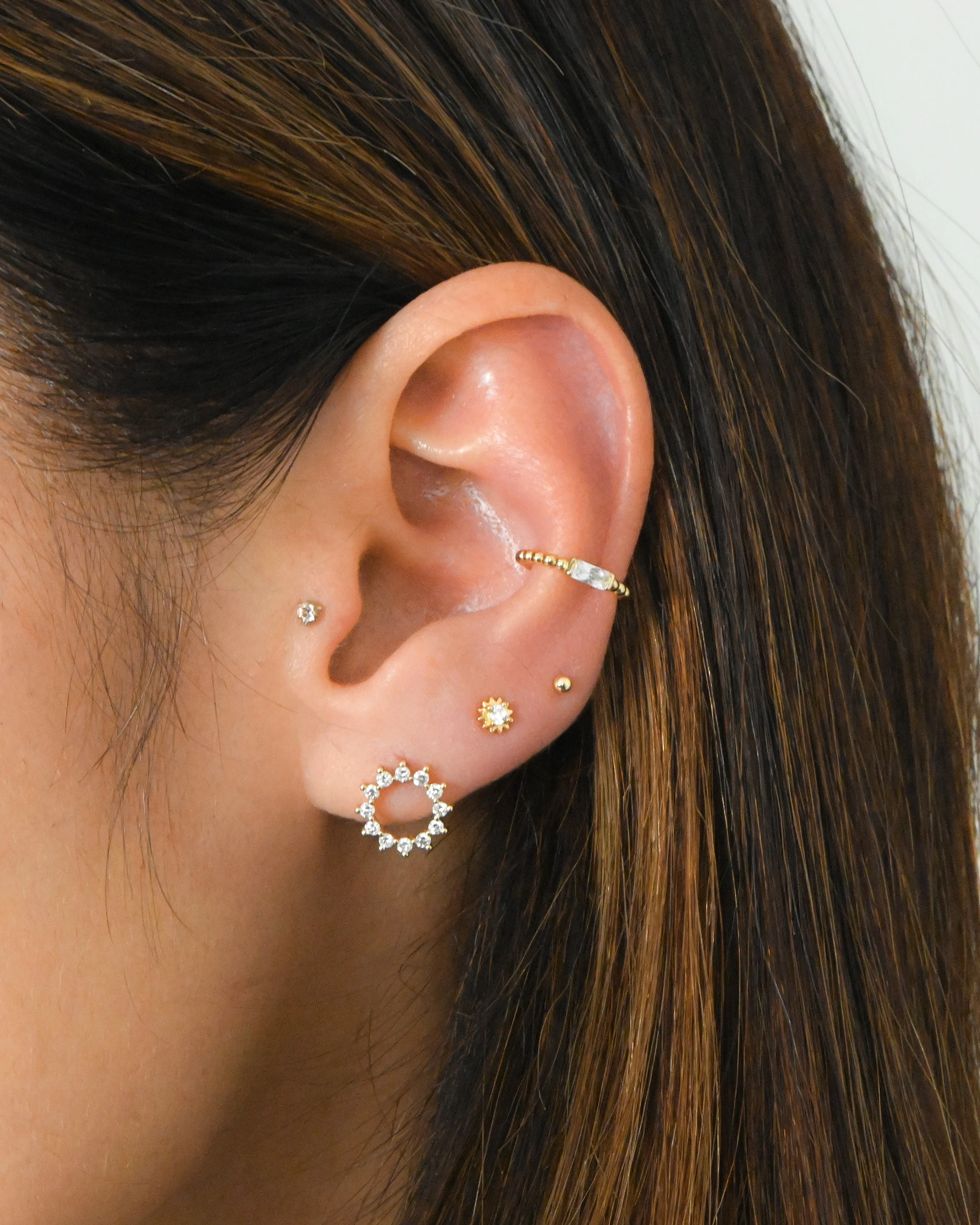 CZ Tiny Sunburst Studs - Image 2