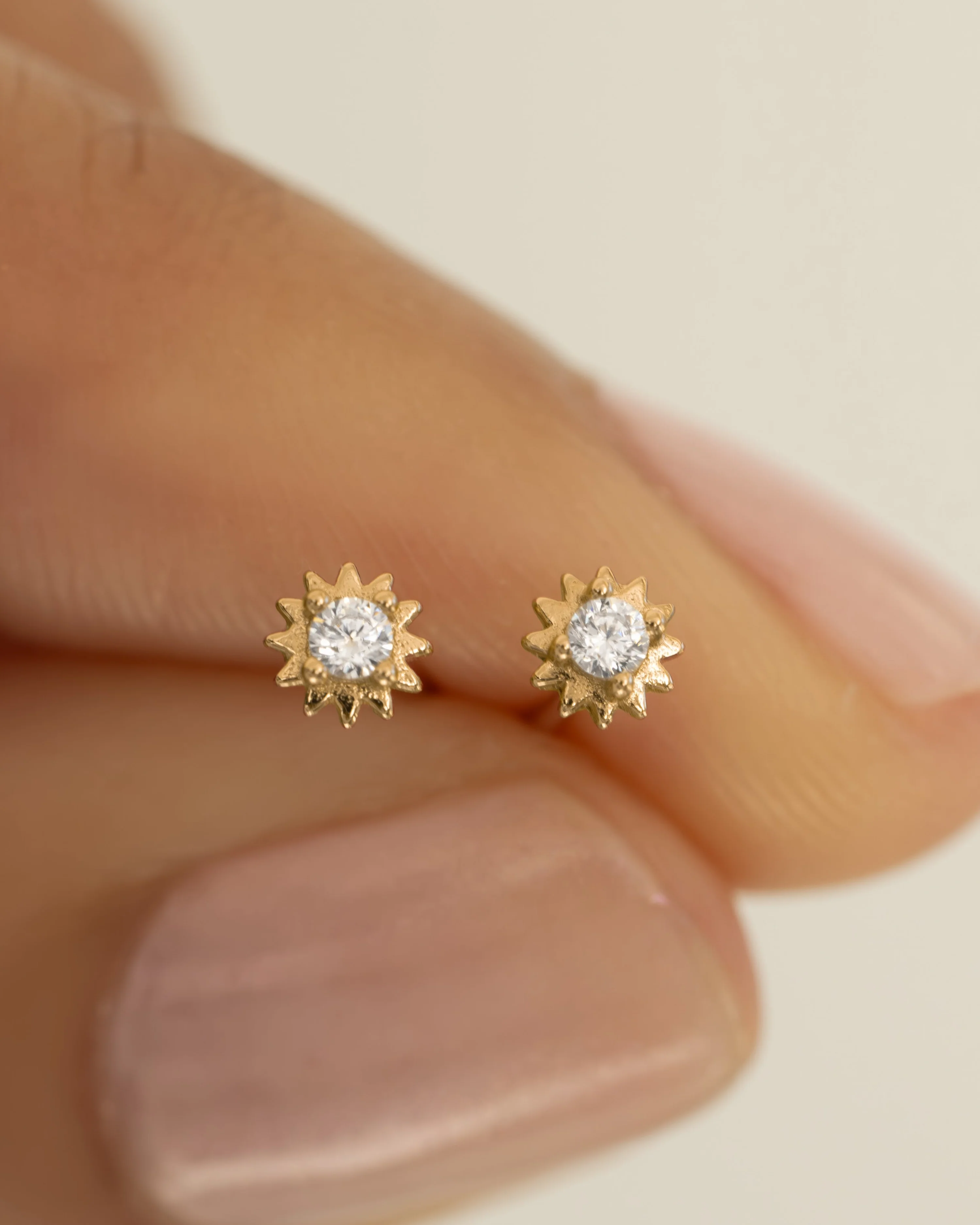 CZ Tiny Sunburst Studs - Image 6