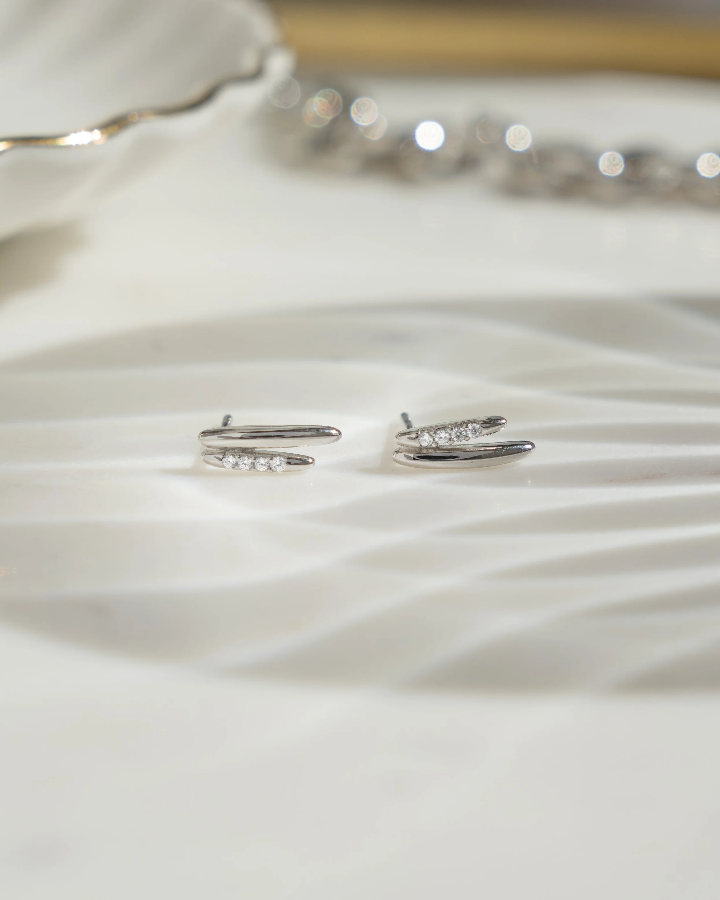 Dainty Double Line Studs - Image 6