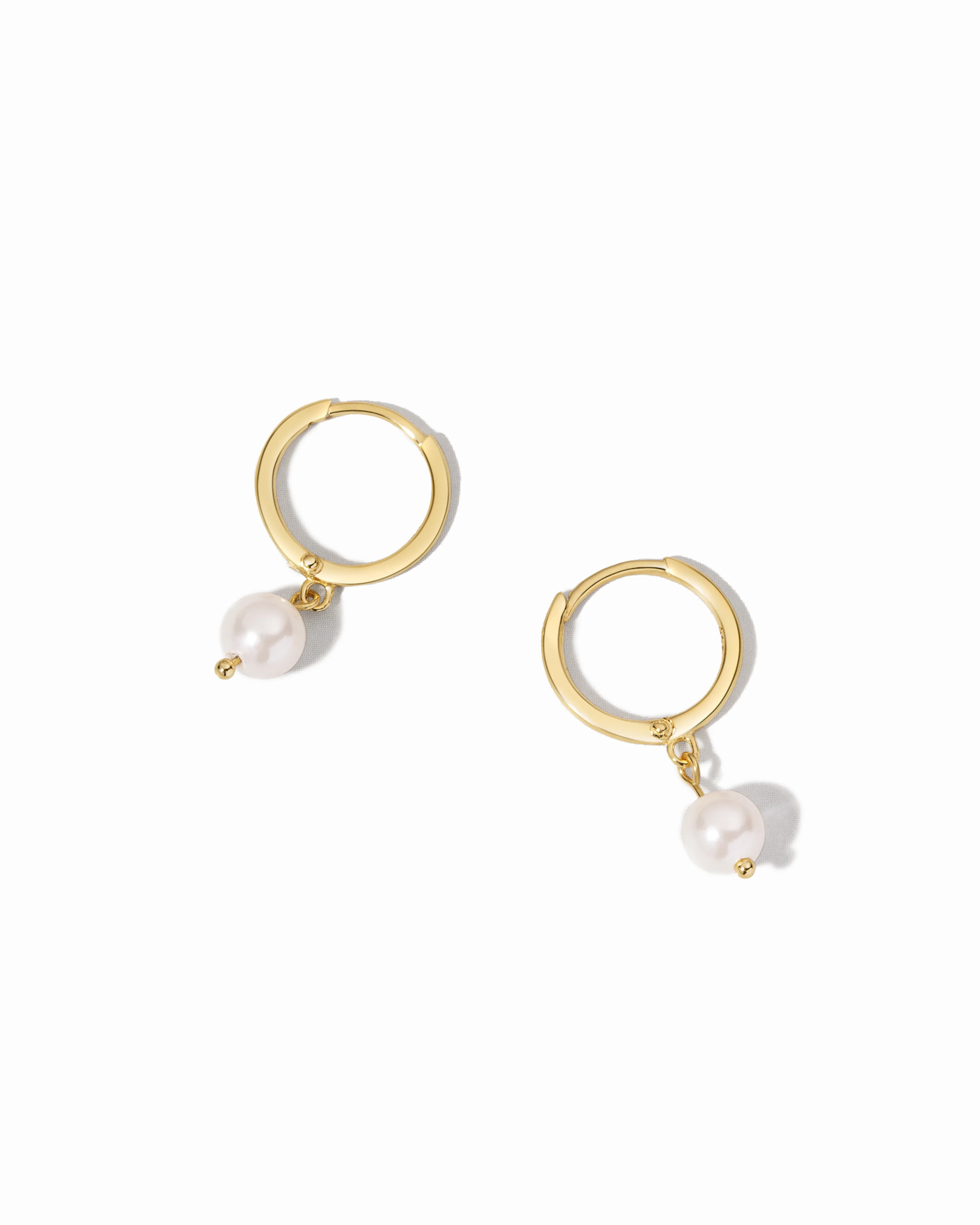 Dainty Pearl Charm Hoops - Image 3