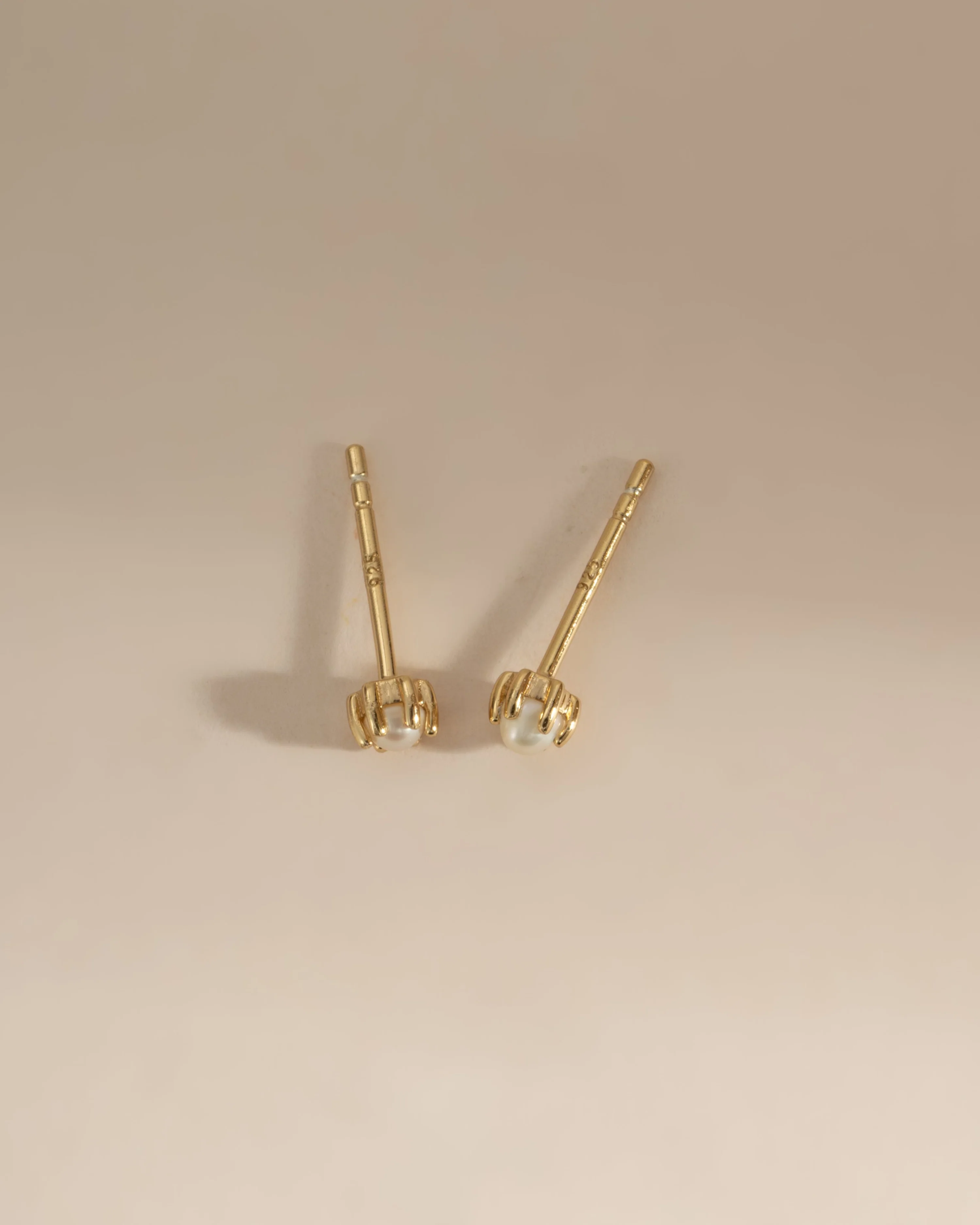 Dainty Pearl Stud Earrings - Image 4