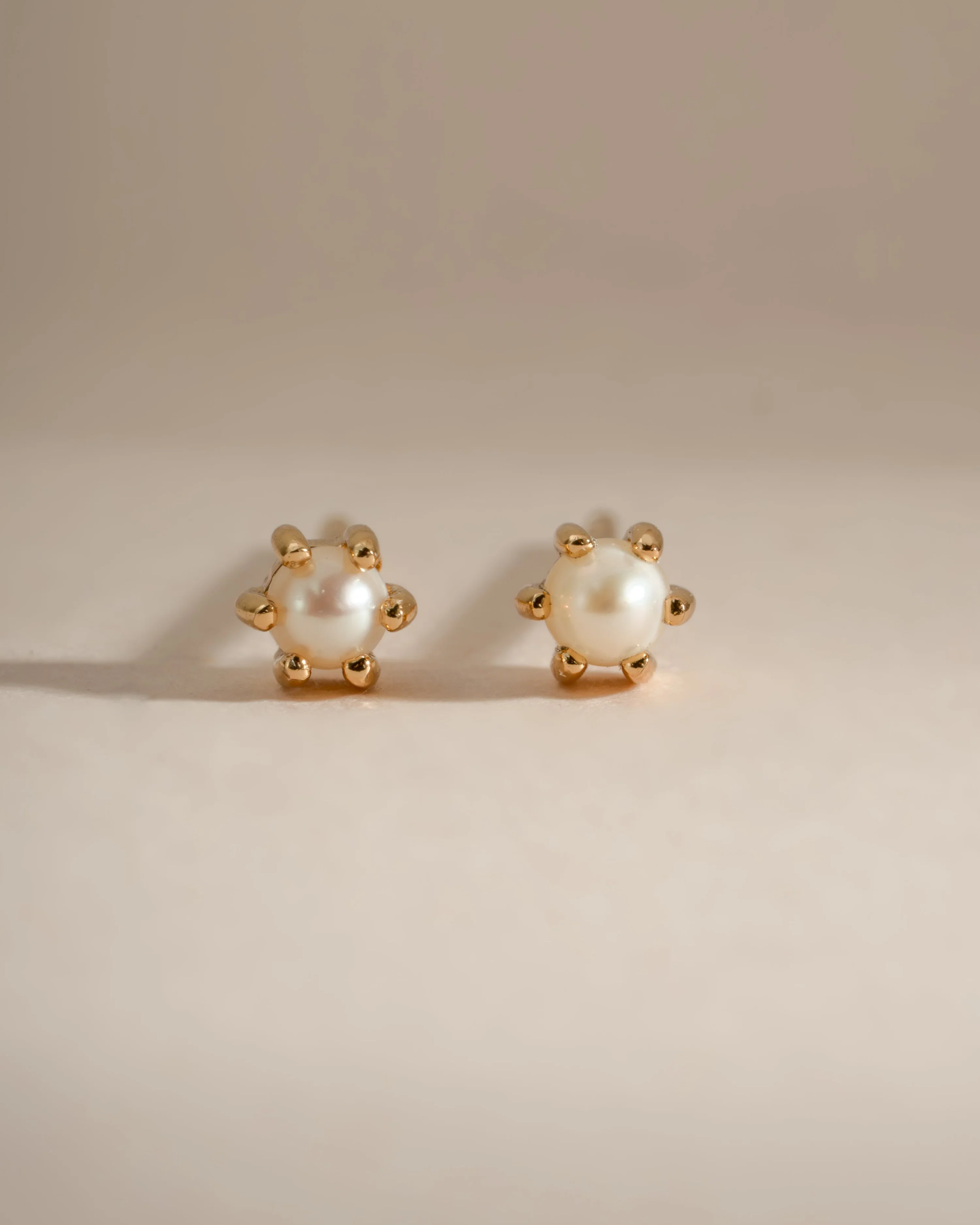 Dainty Pearl Stud Earrings - Image 5