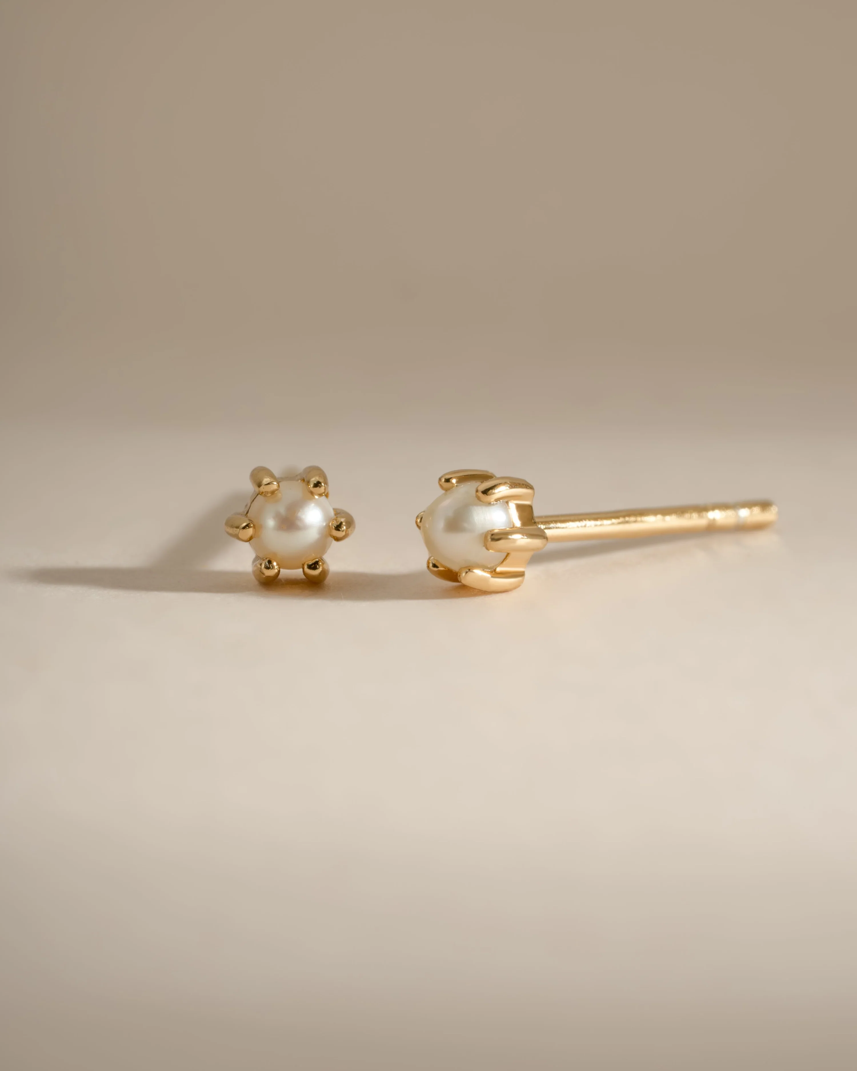 Dainty Pearl Stud Earrings - Image 6