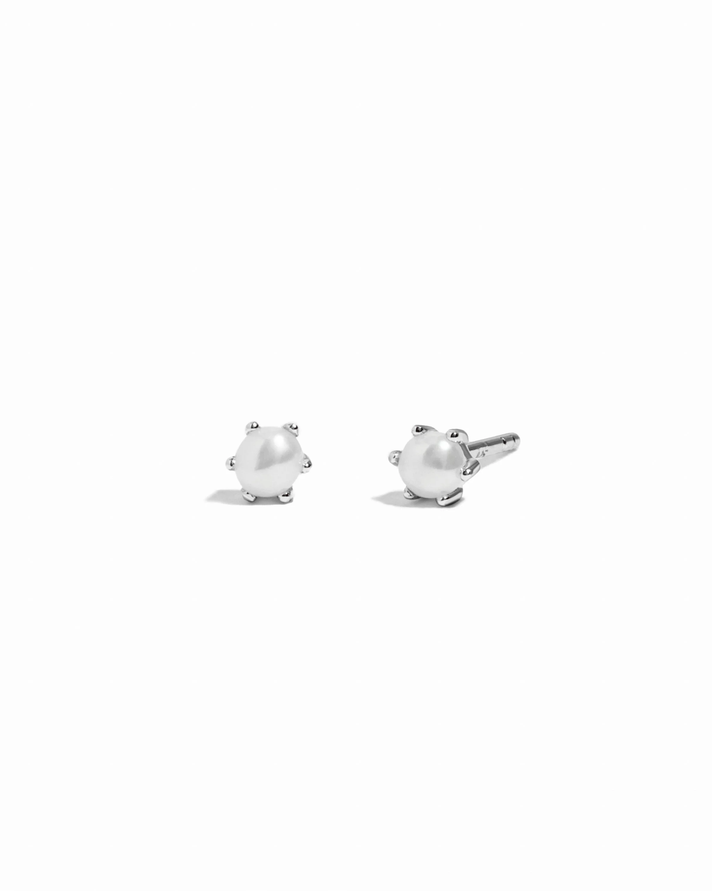 Dainty Pearl Stud Earrings - Image 7