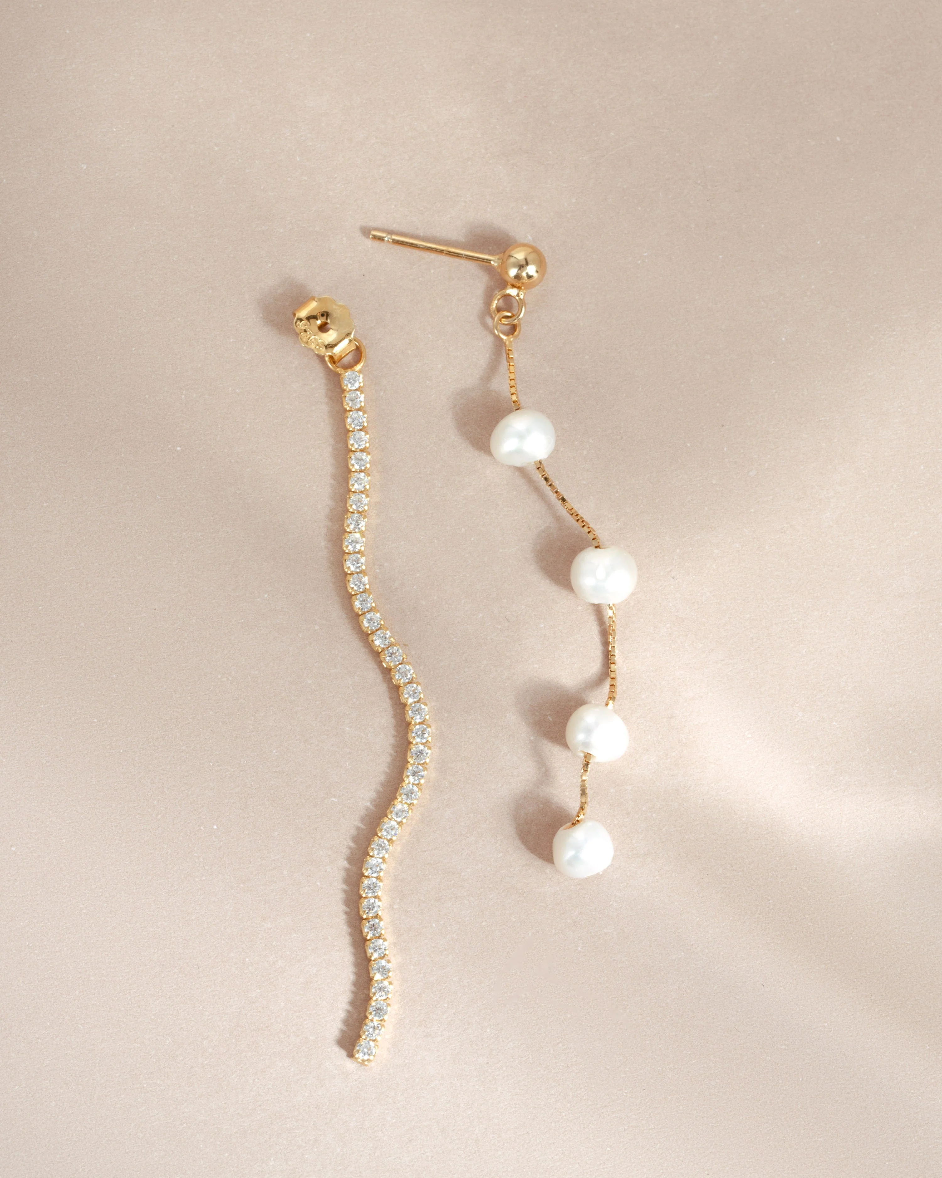 Dangling Bead Pearl Earrings - Image 7