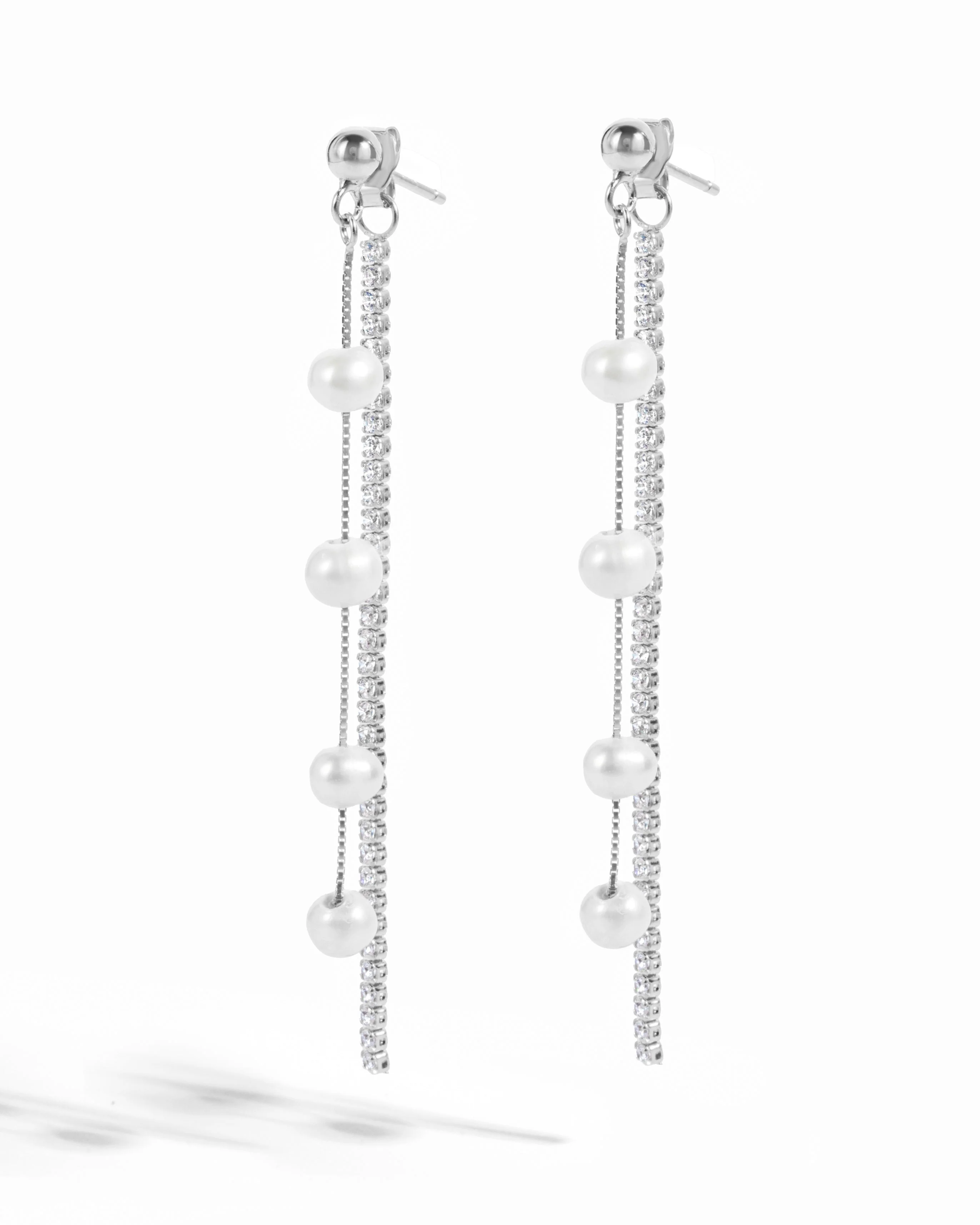 Dangling Bead Pearl Earrings - Image 9