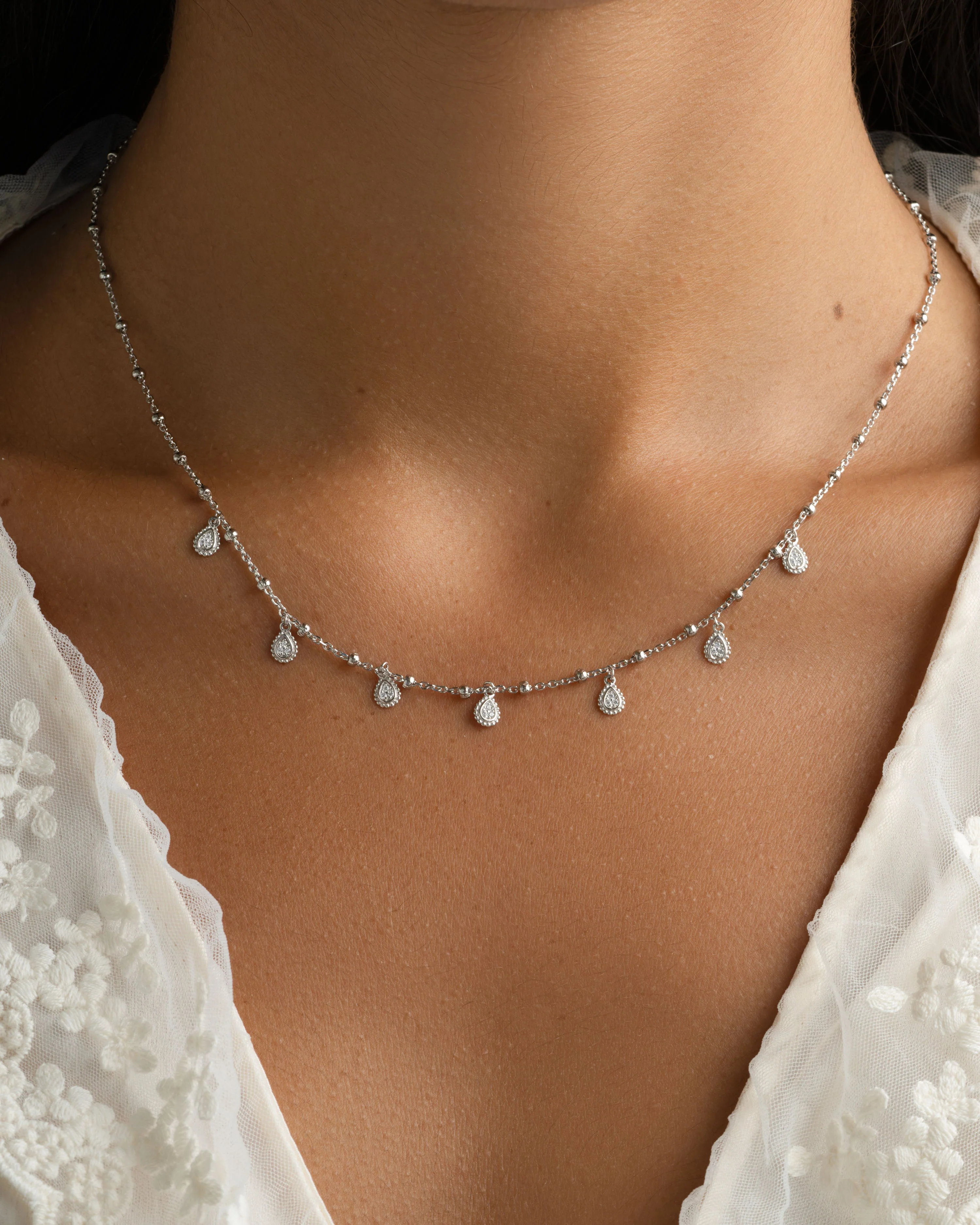 Dangling Tear Drop Necklace - Image 4