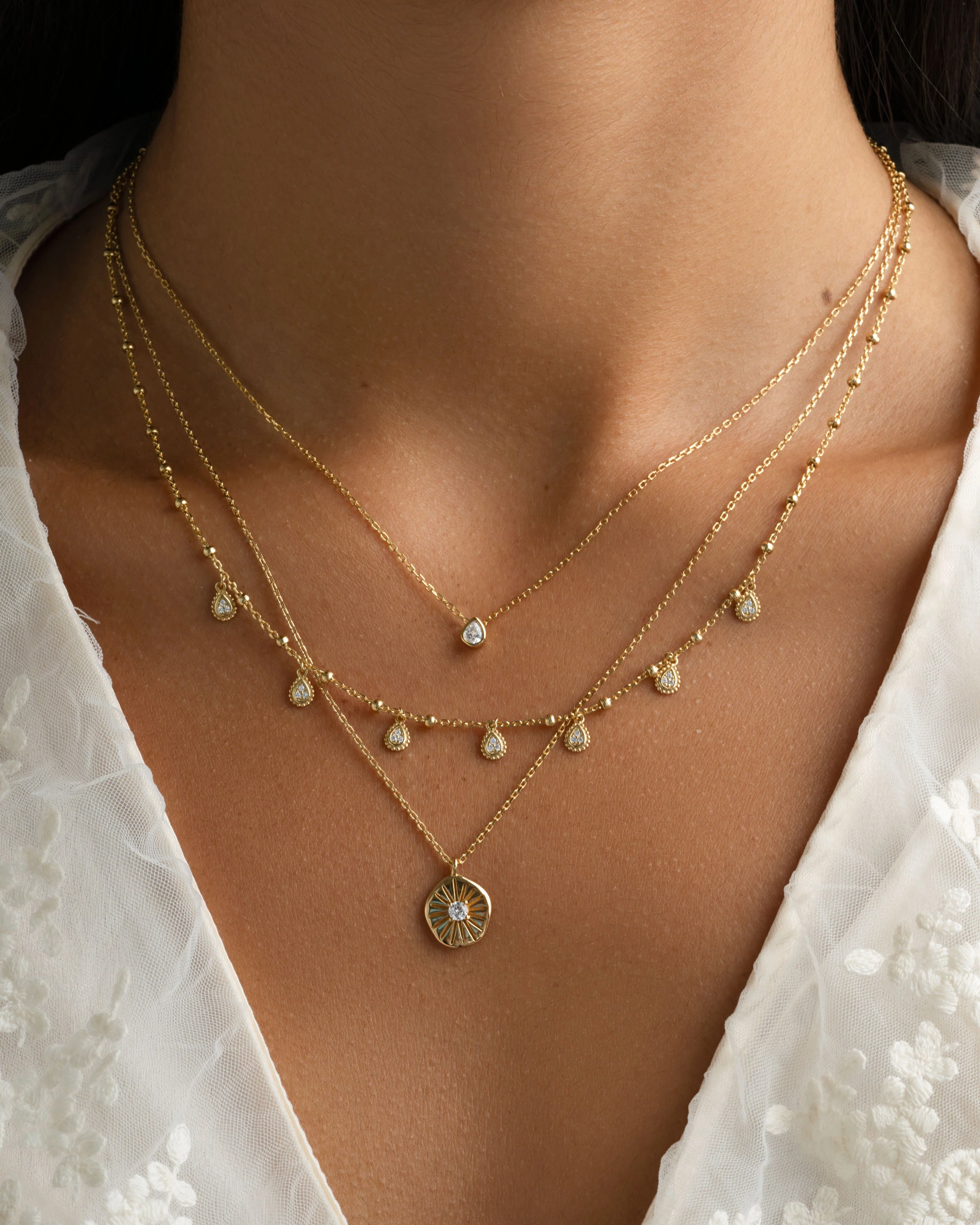 Dangling Tear Drop Necklace - Image 7