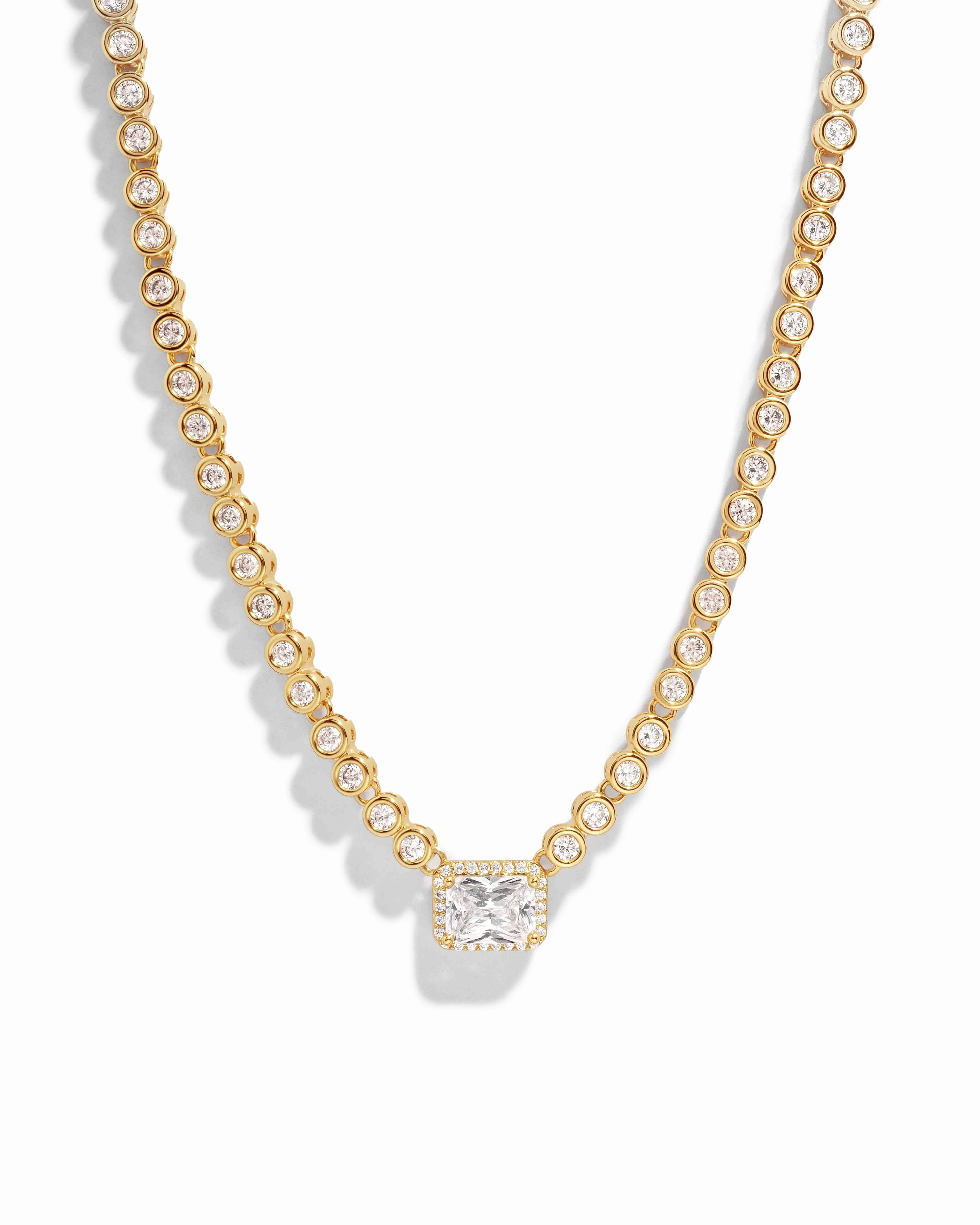 Diamond Baguette Tennis Necklace