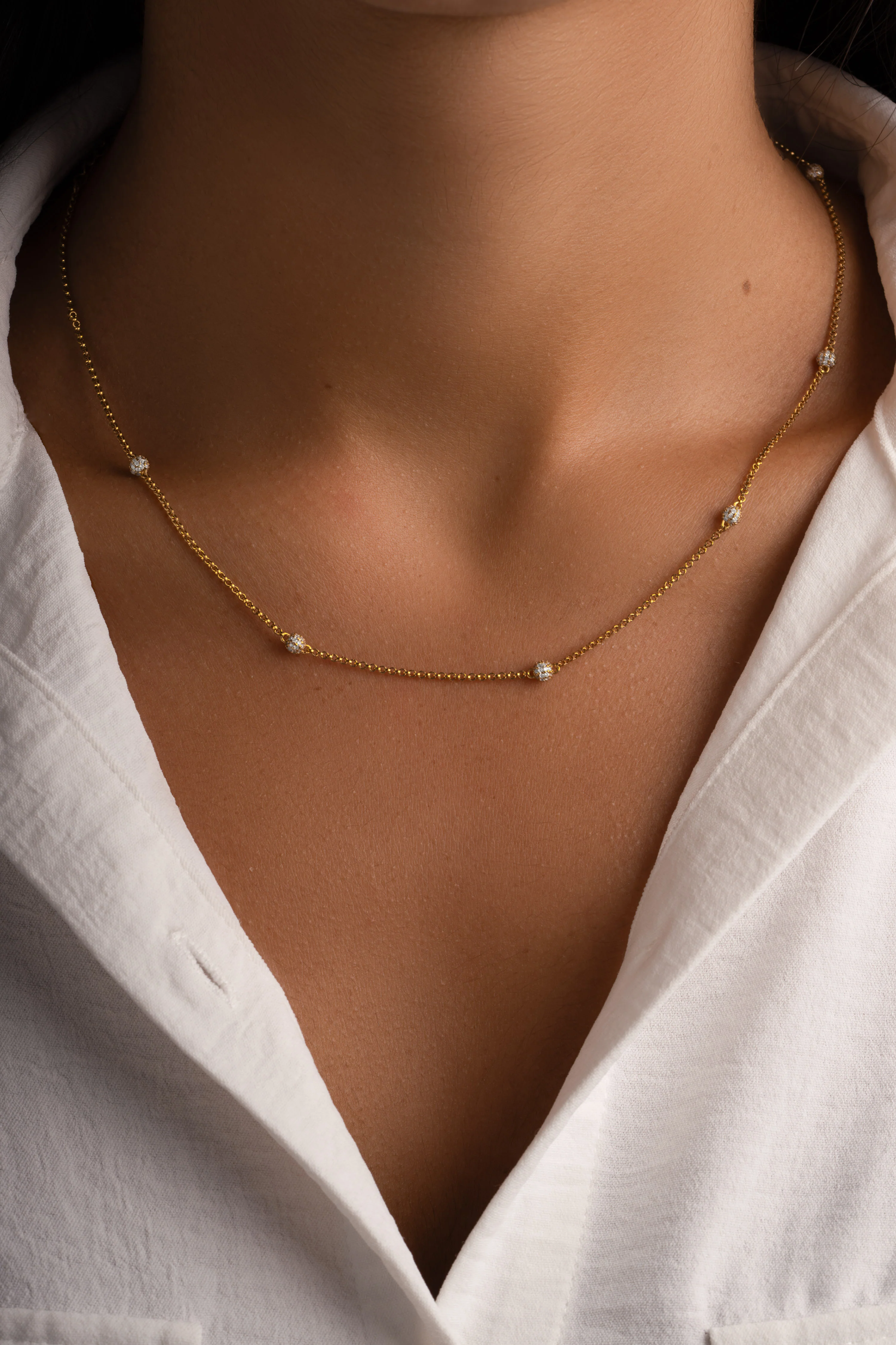 Diamond Beaded Pavé Necklace - Image 2
