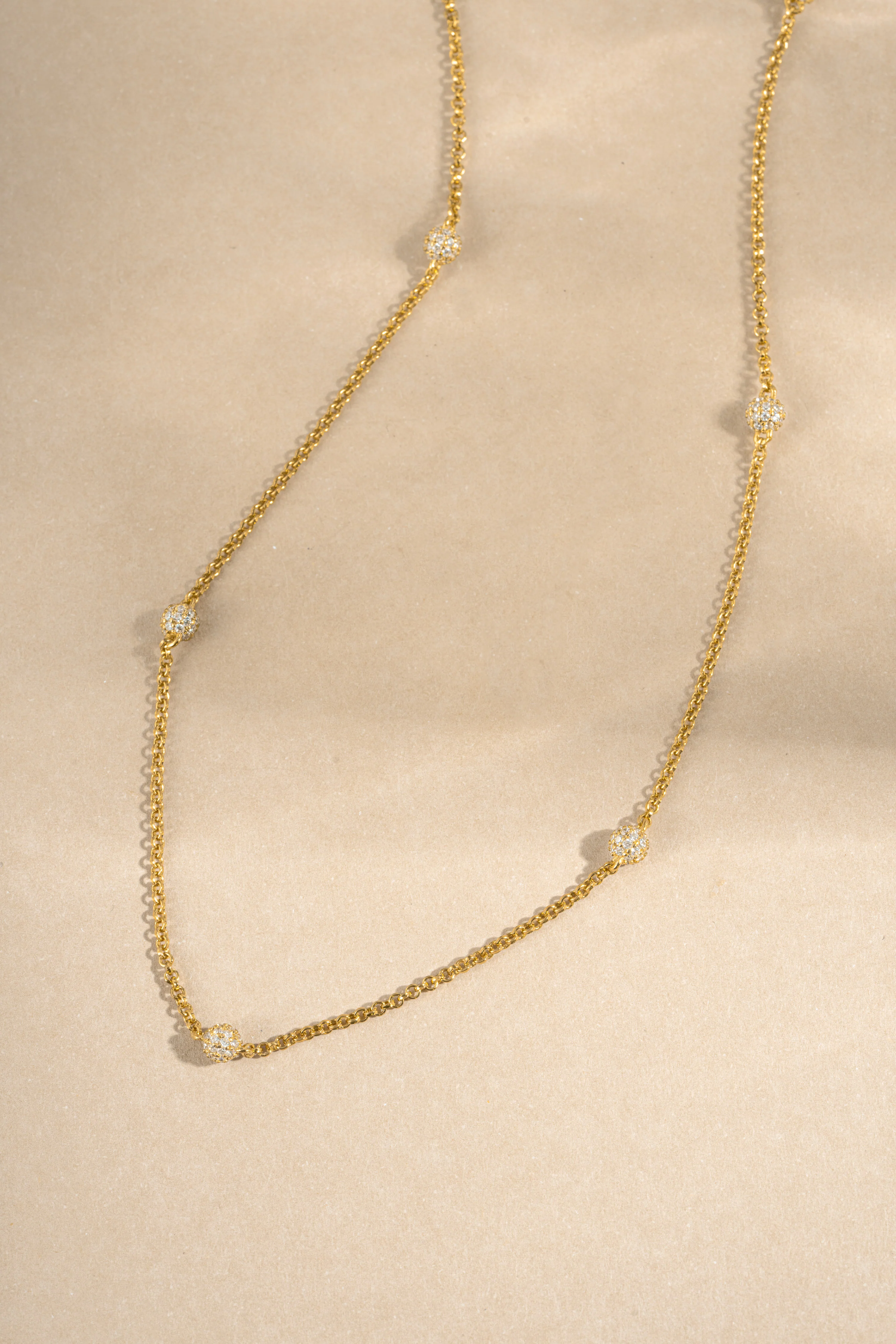 Diamond Beaded Pavé Necklace - Image 3