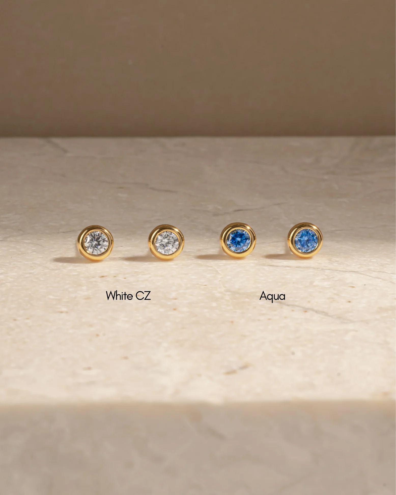Aquamarine Bezel Dome Studs - Image 5