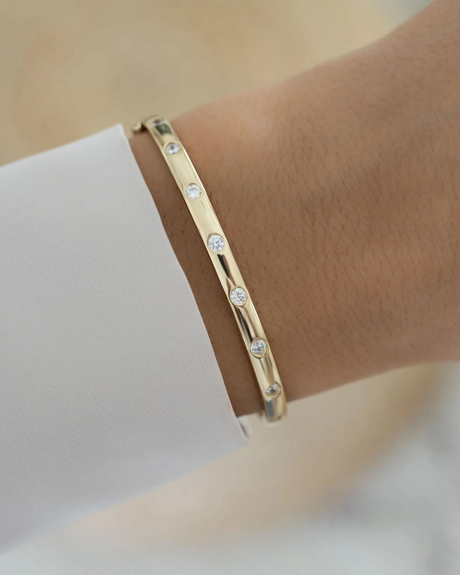 Diamond Bezel-Set Bangle - Image 2