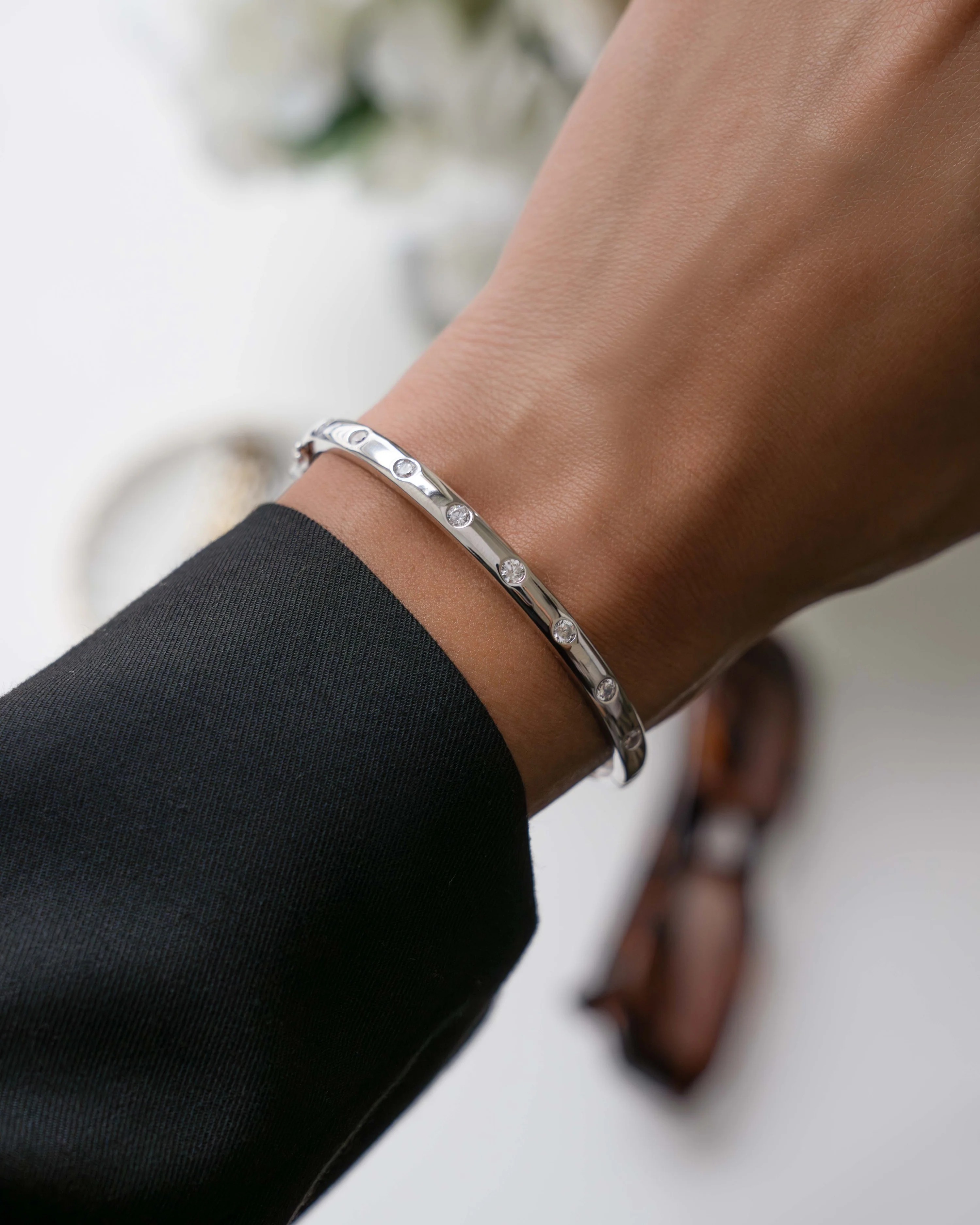 Diamond Bezel-Set Bangle - Image 4