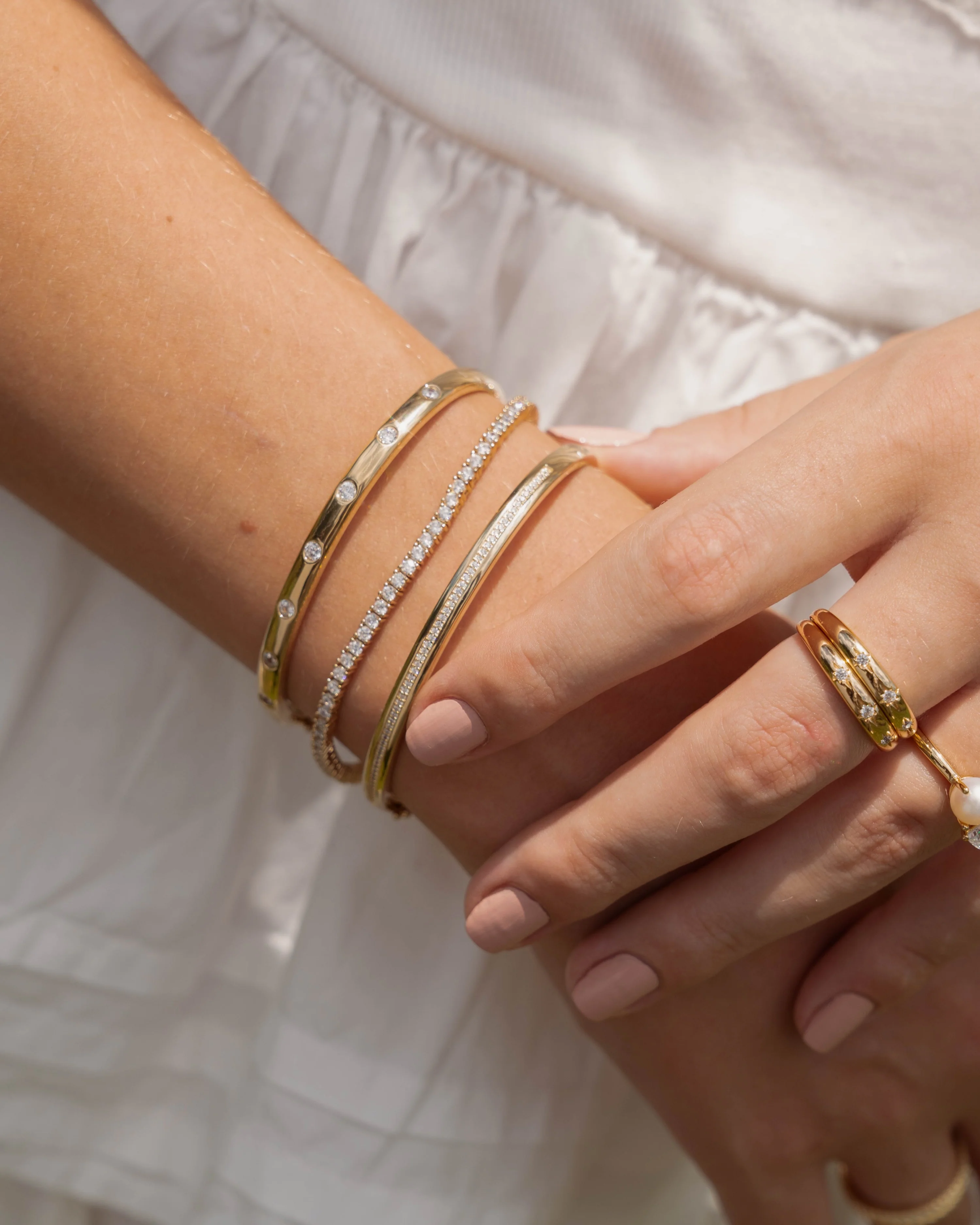 Diamond Bezel-Set Bangle - Image 6