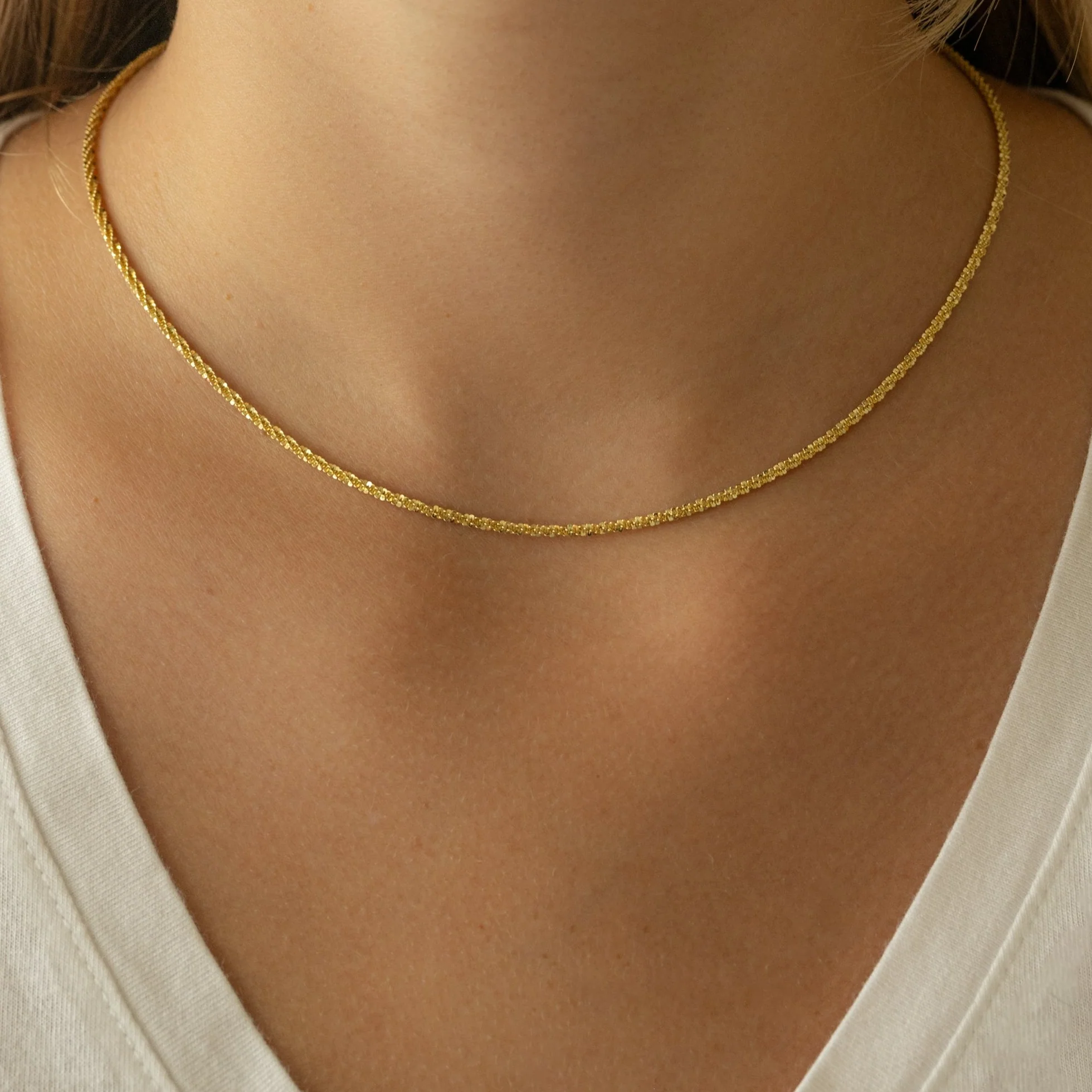 Diamond Cut Rope Chain Necklace - Image 2
