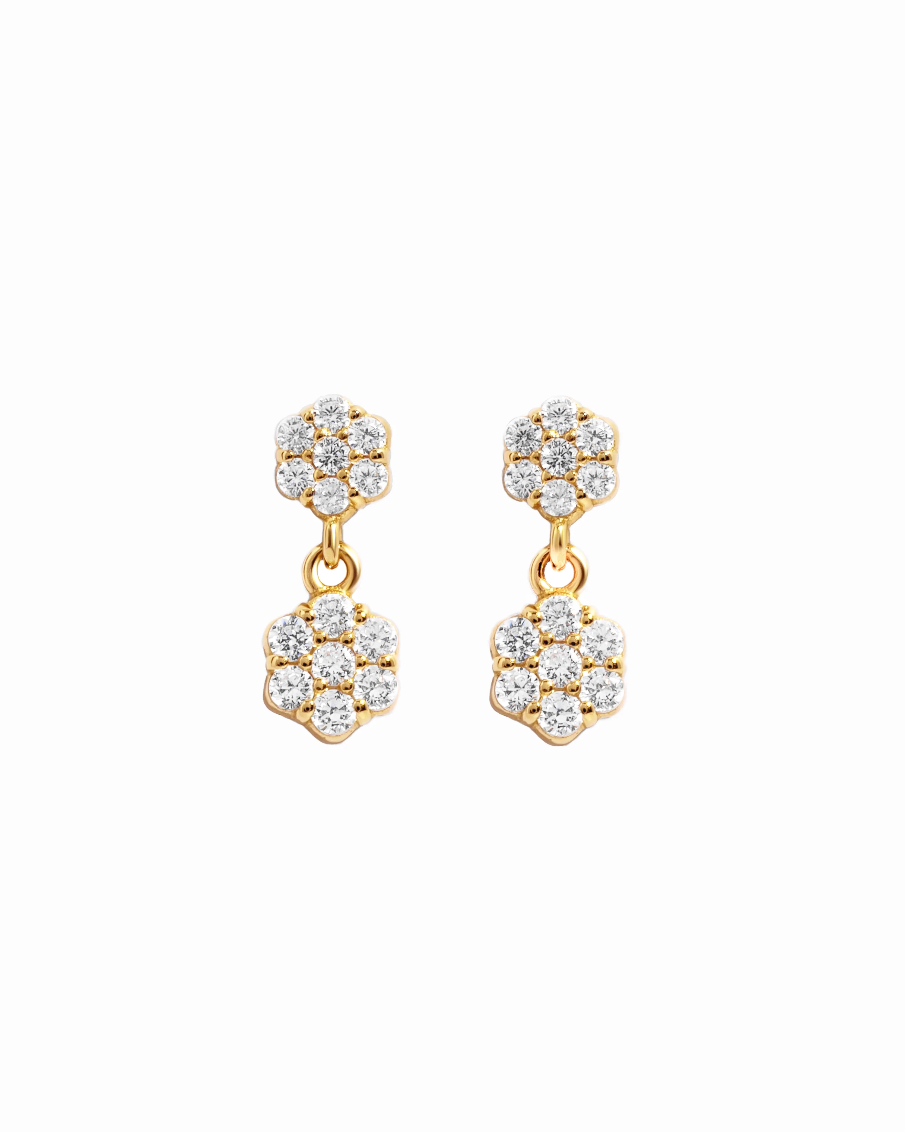 Diamond Flower Charm Studs