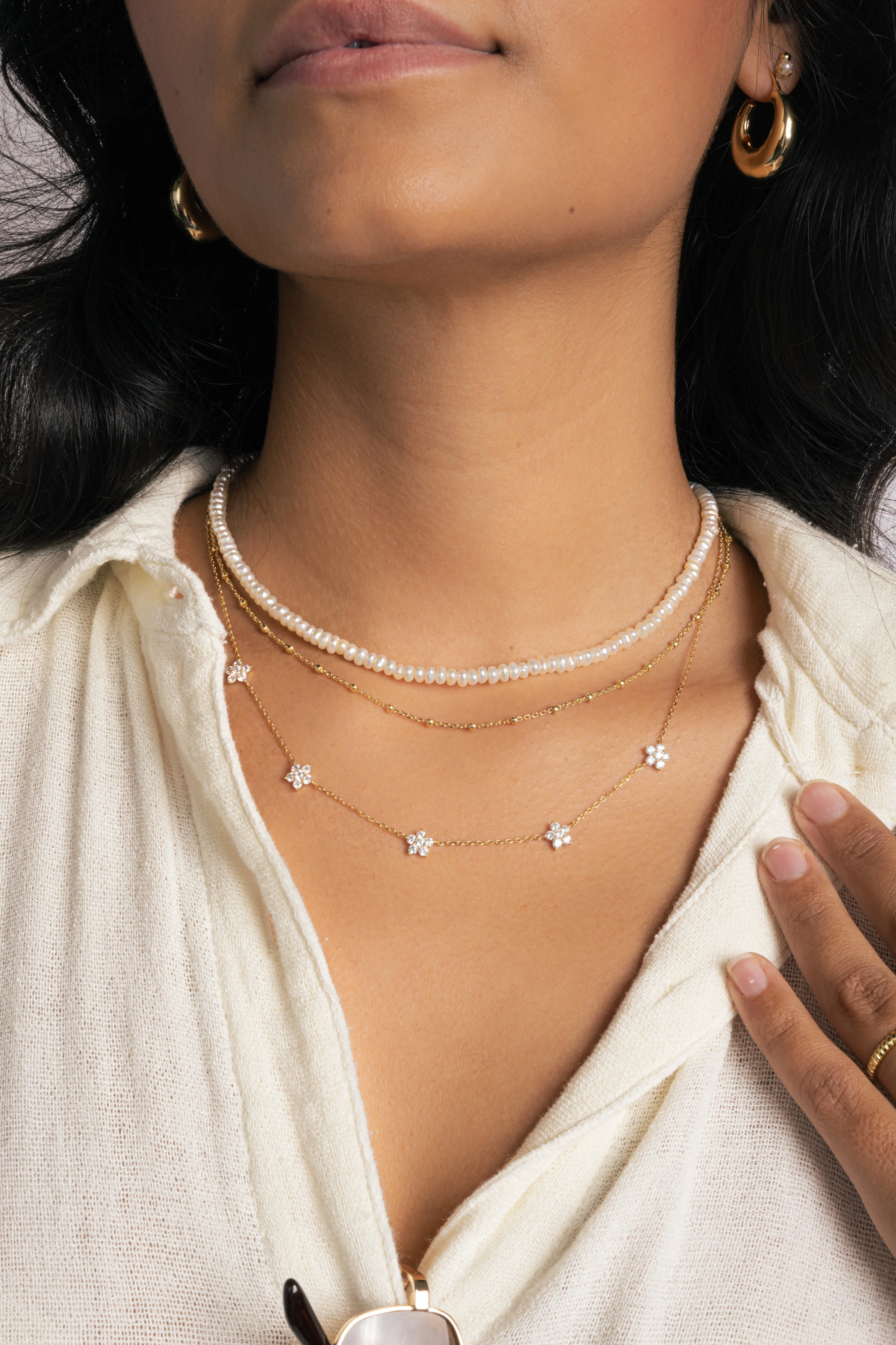Diamond Flower Necklace - Image 8