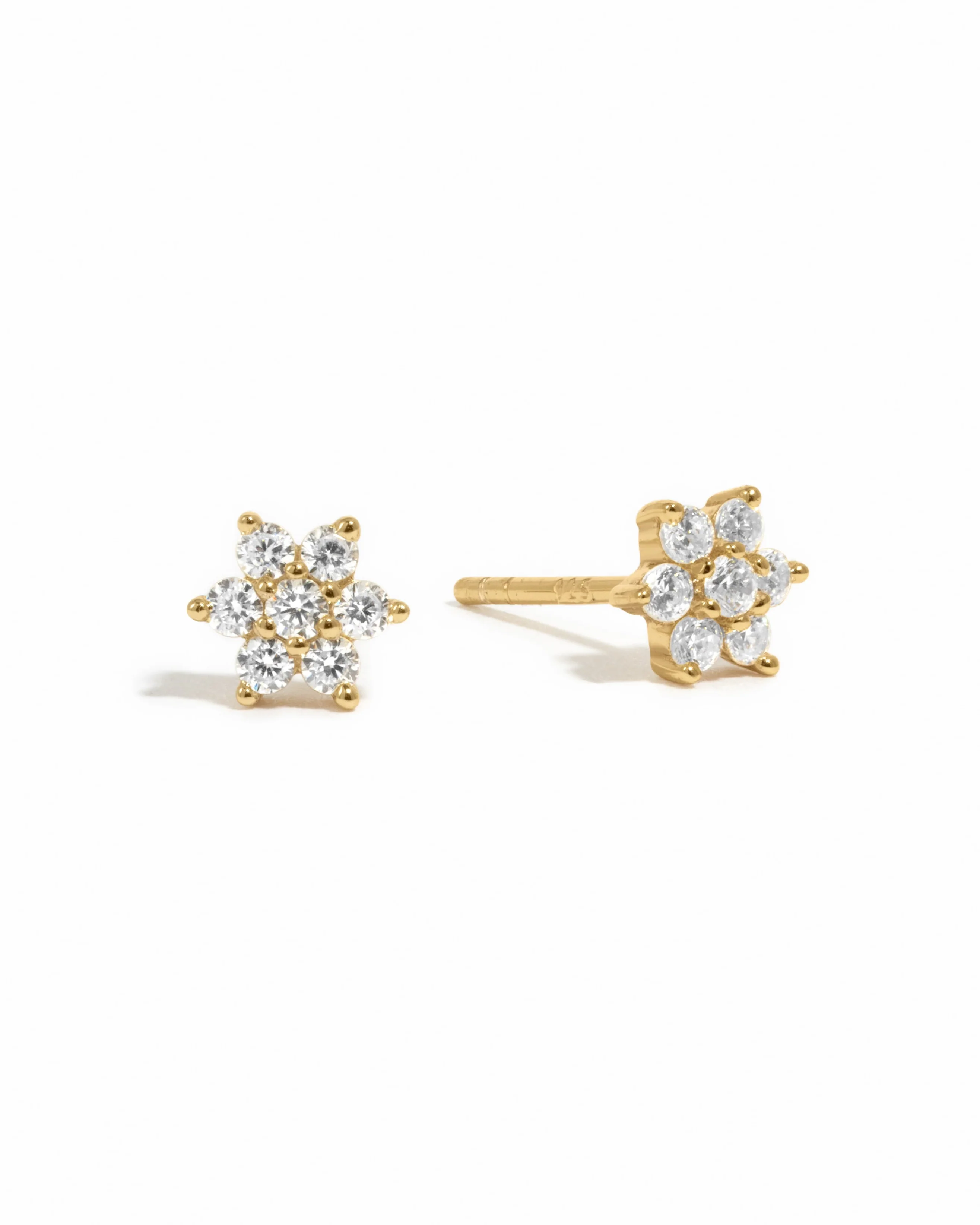Diamond Flower Studs