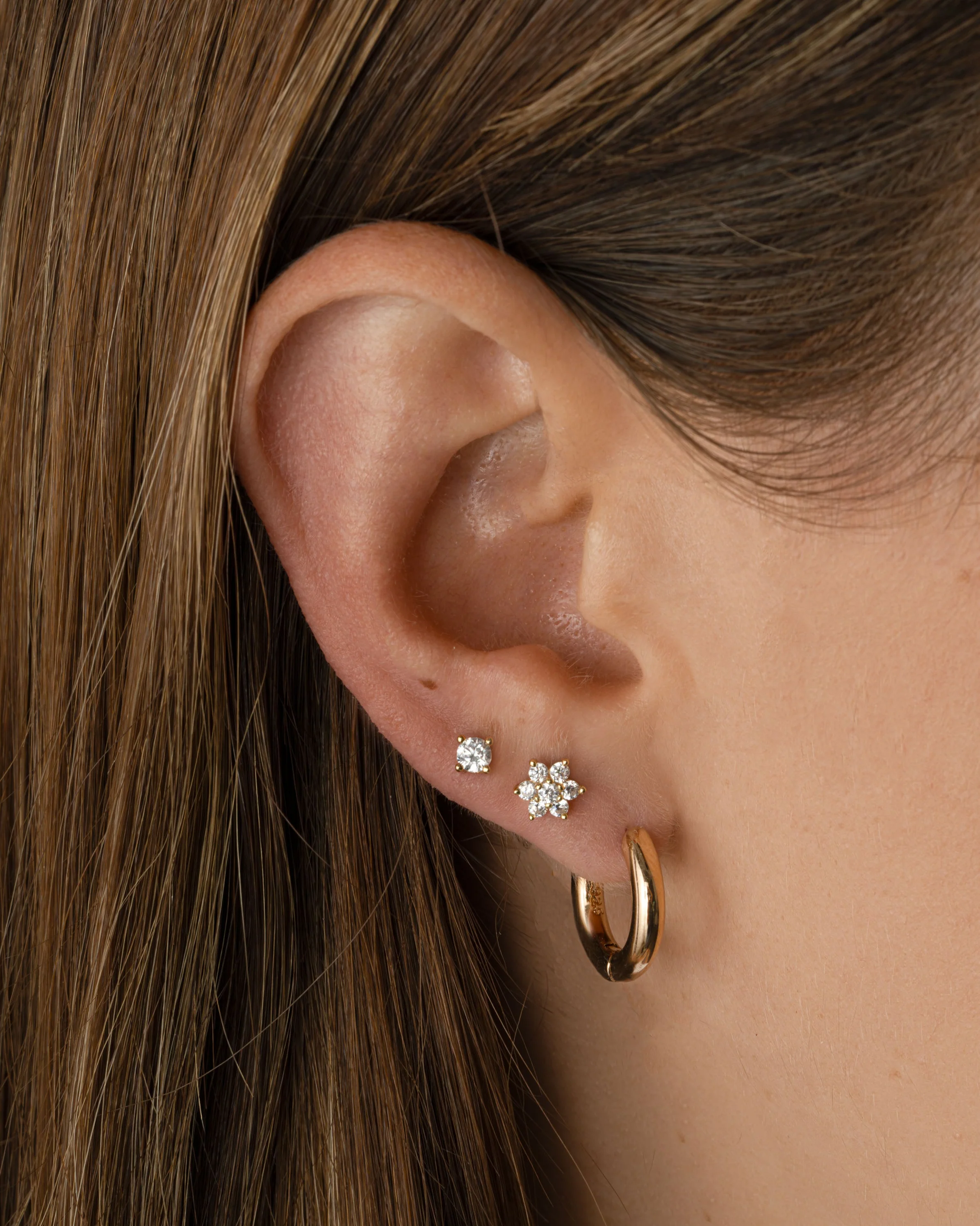 Diamond Flower Studs - Image 2