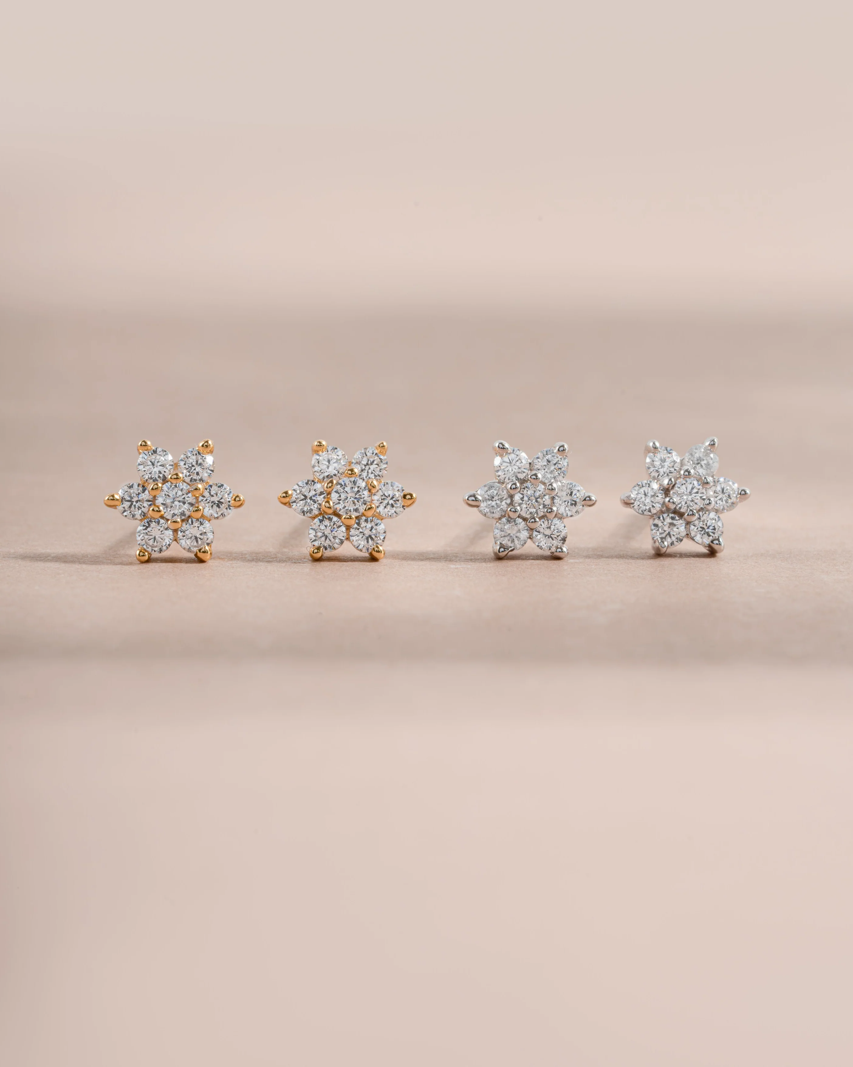 Diamond Flower Studs - Image 3