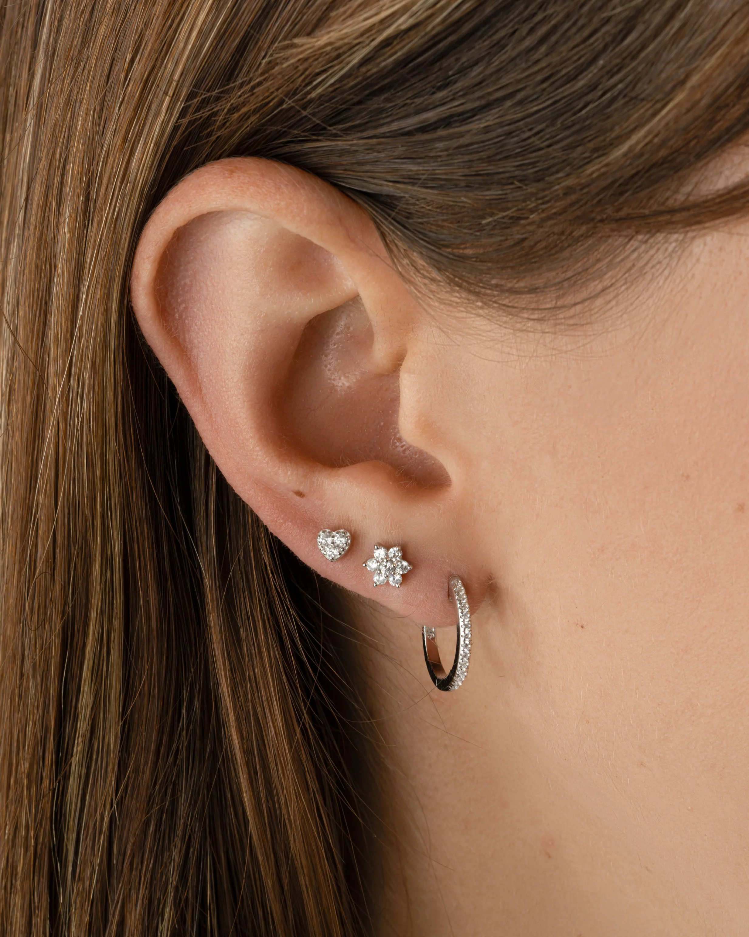 Diamond Flower Studs - Image 4
