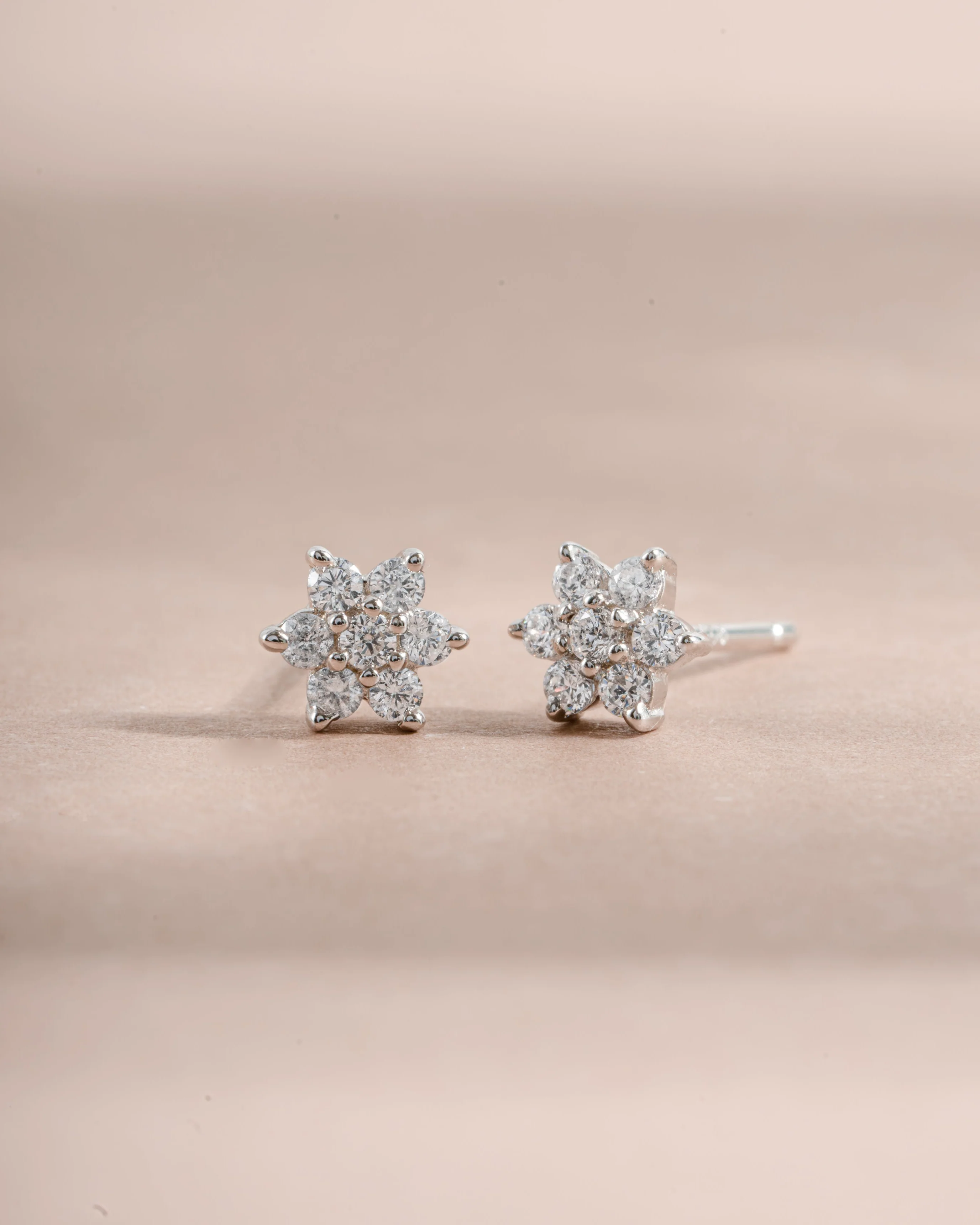 Diamond Flower Studs - Image 6