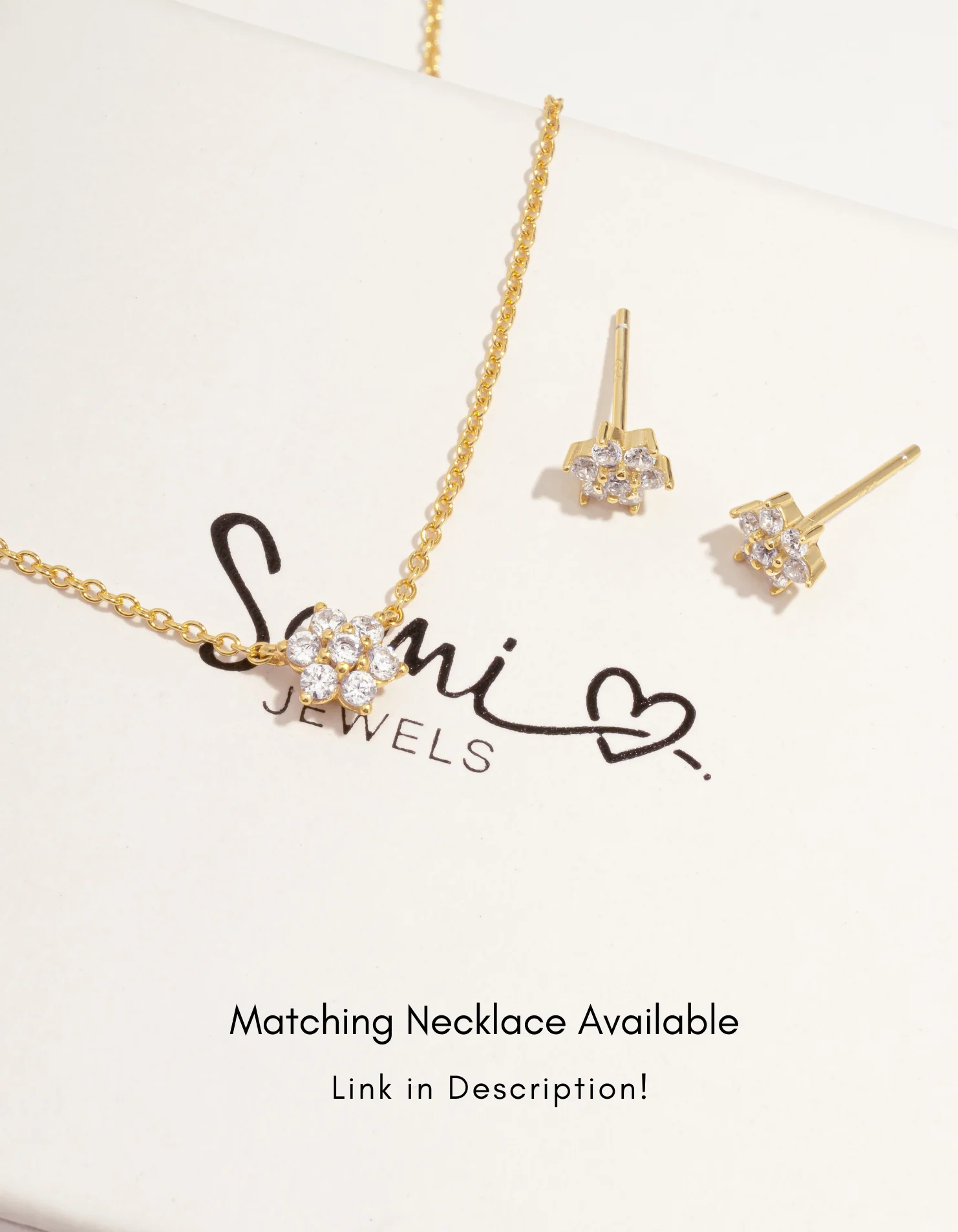 Diamond Flower Studs - Image 8