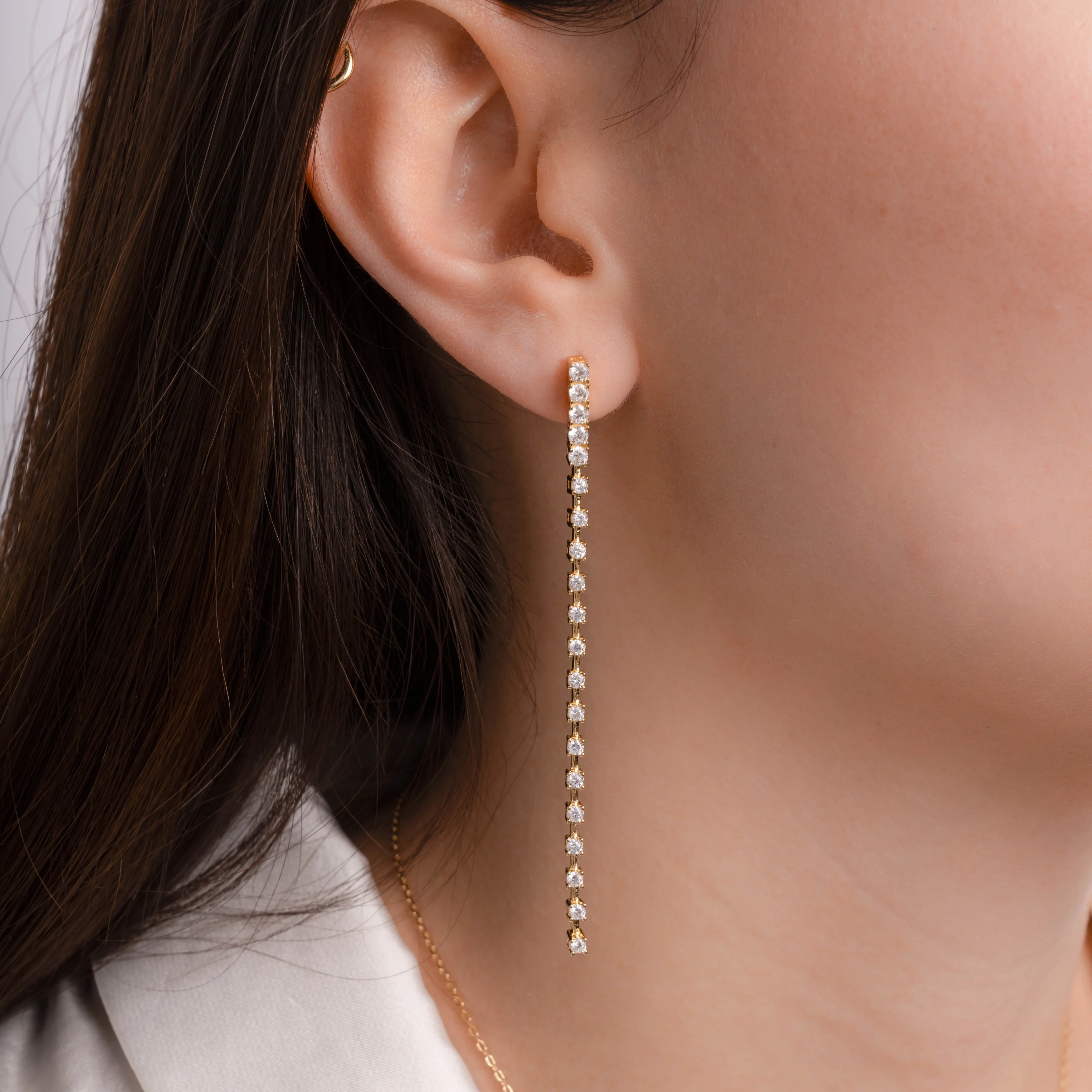 Diamond Line Earrings - Image 2