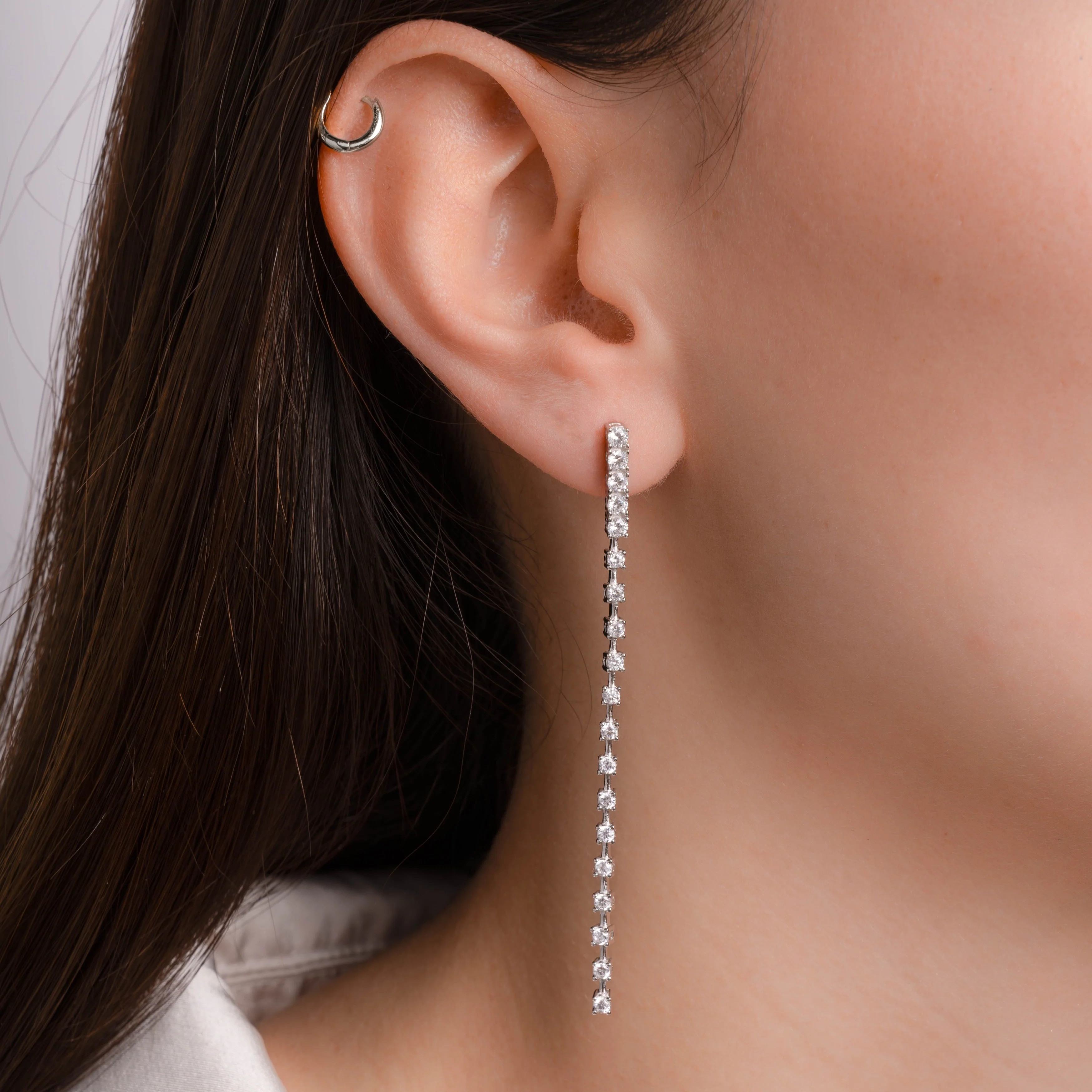Diamond Line Earrings - Image 8