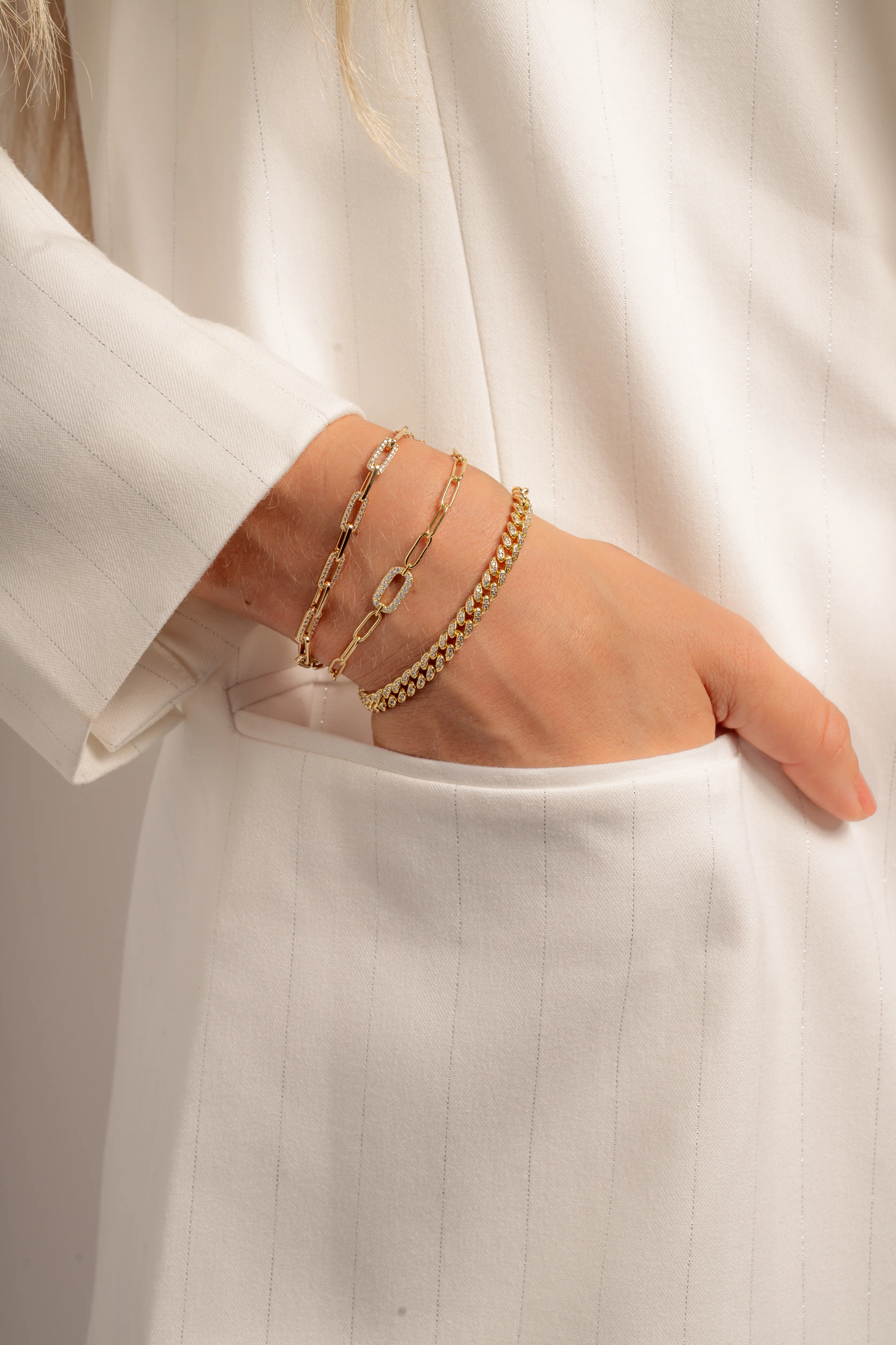 Diamond Paperclip Bracelet - Image 4