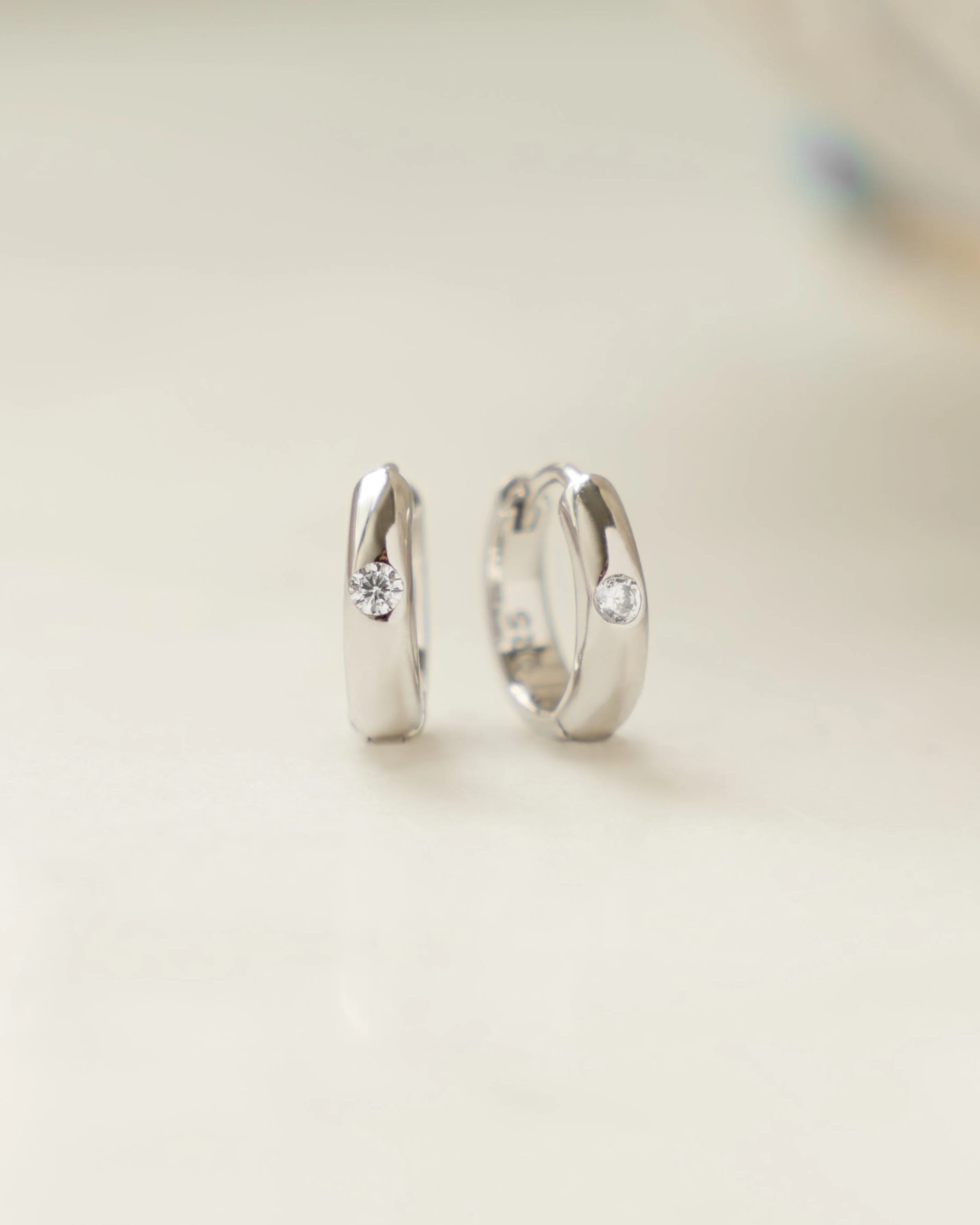 Dome Diamond Huggies - Image 3