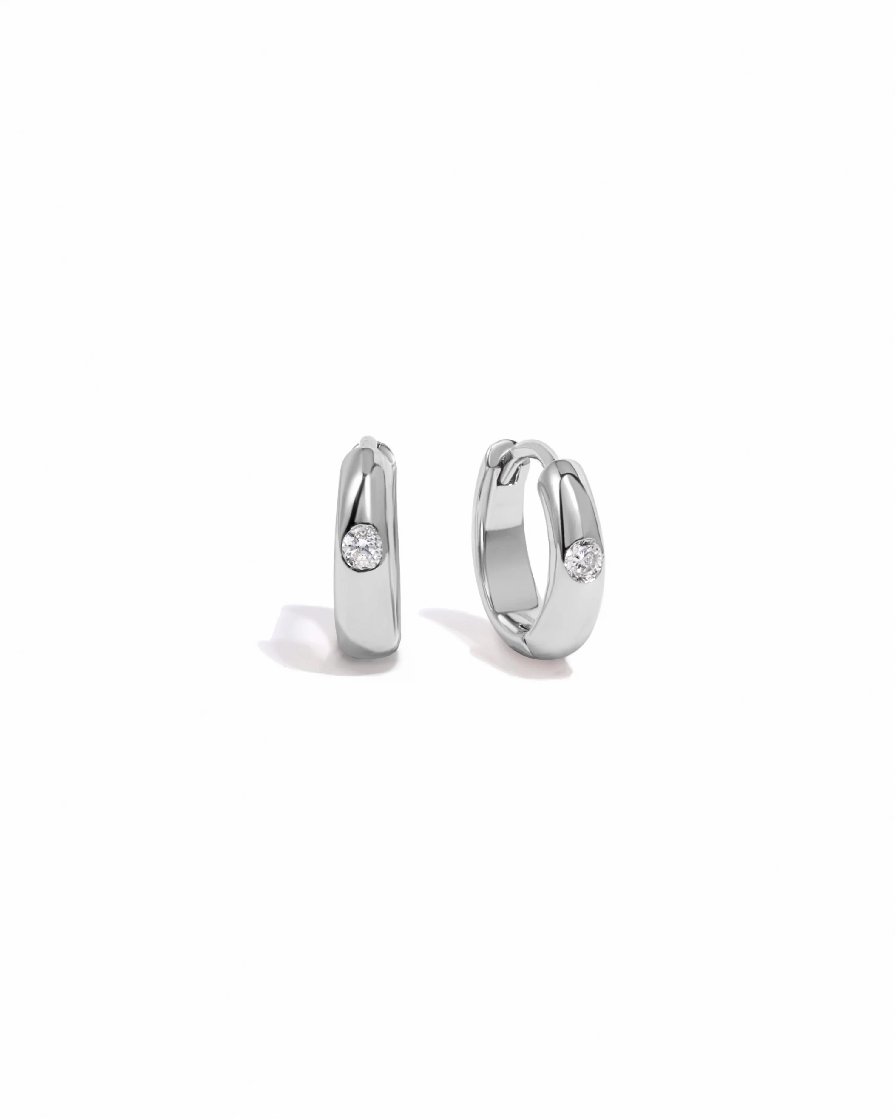 Dome Diamond Huggies - Image 8