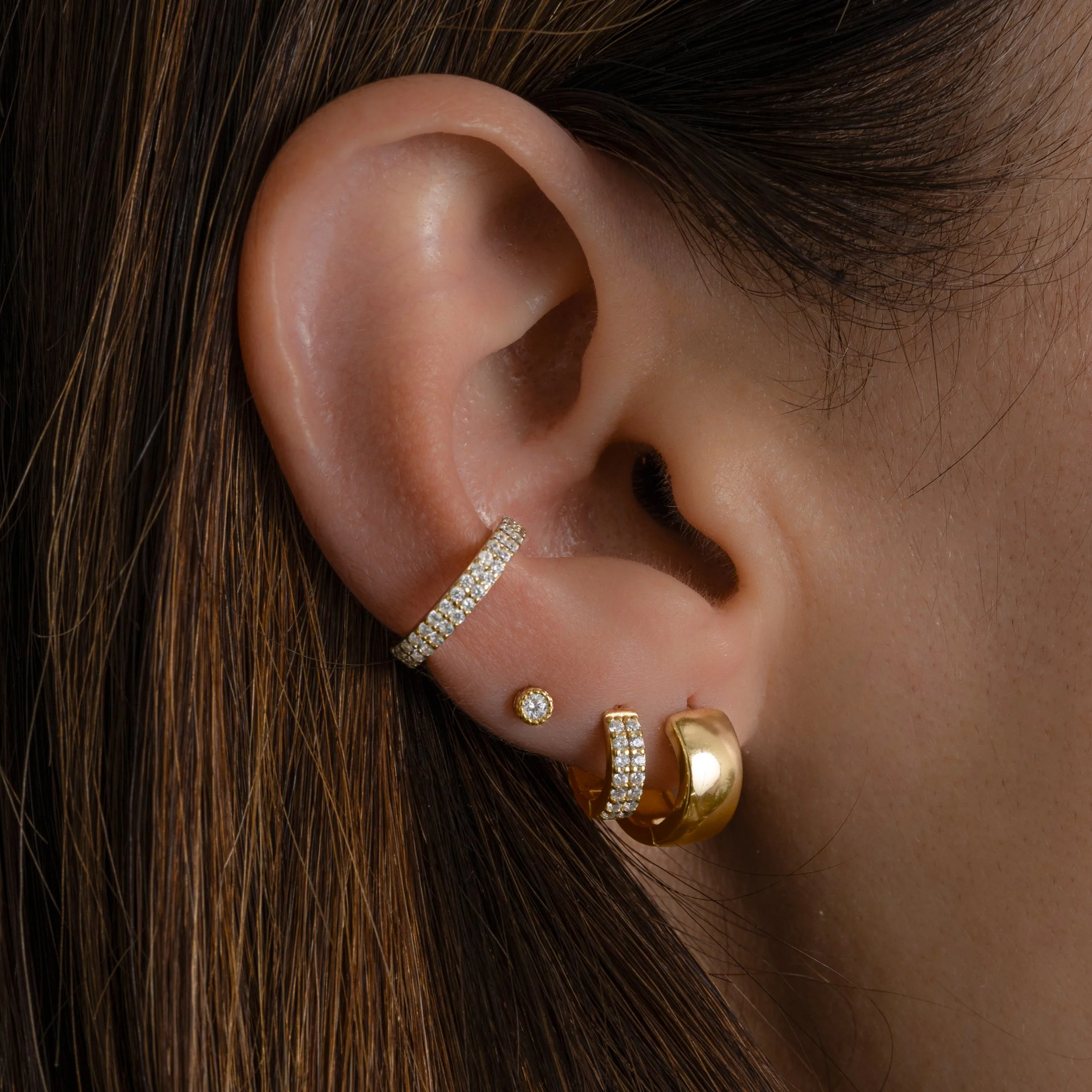 Double Row CZ Ear Cuff - Image 2