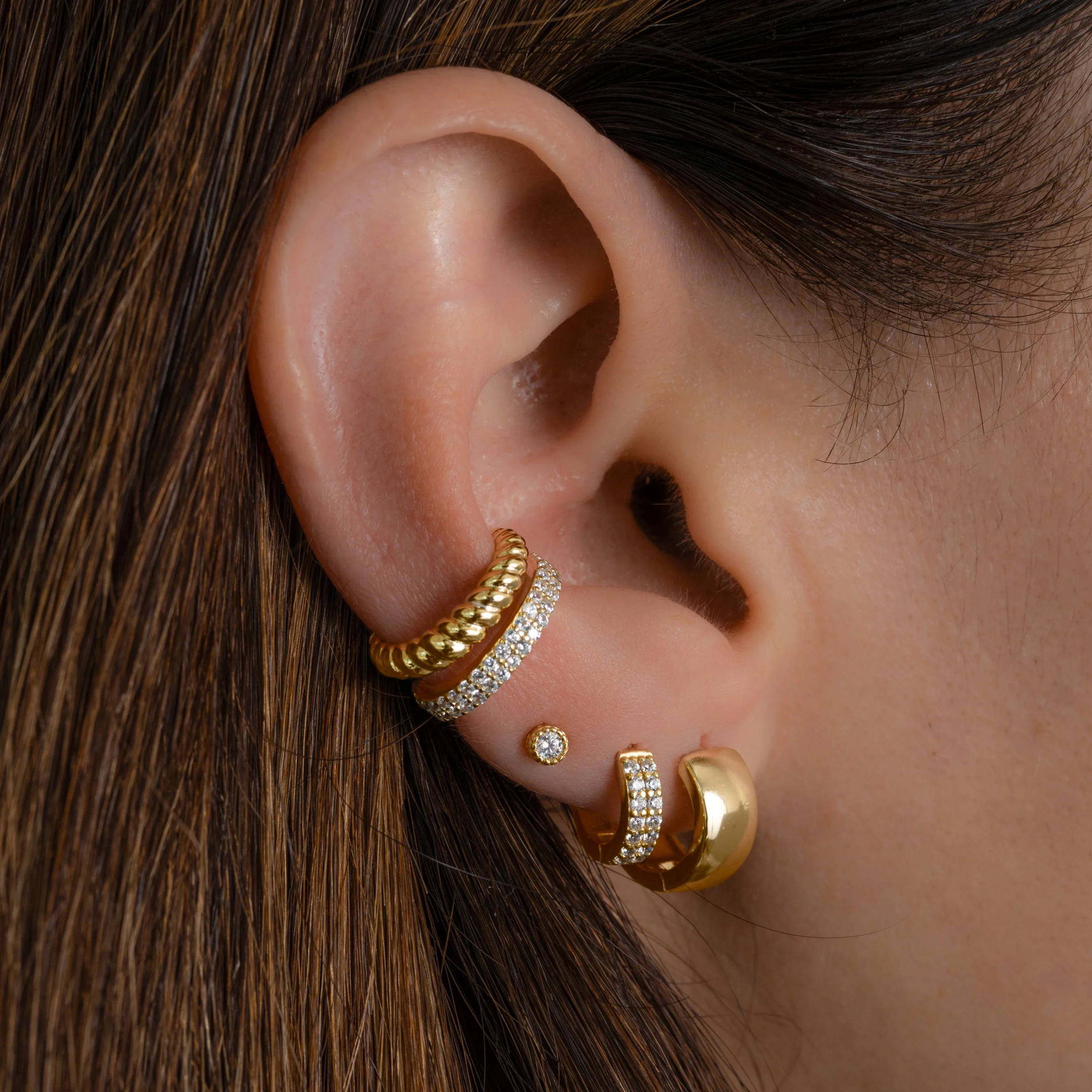 Double Row CZ Ear Cuff - Image 4