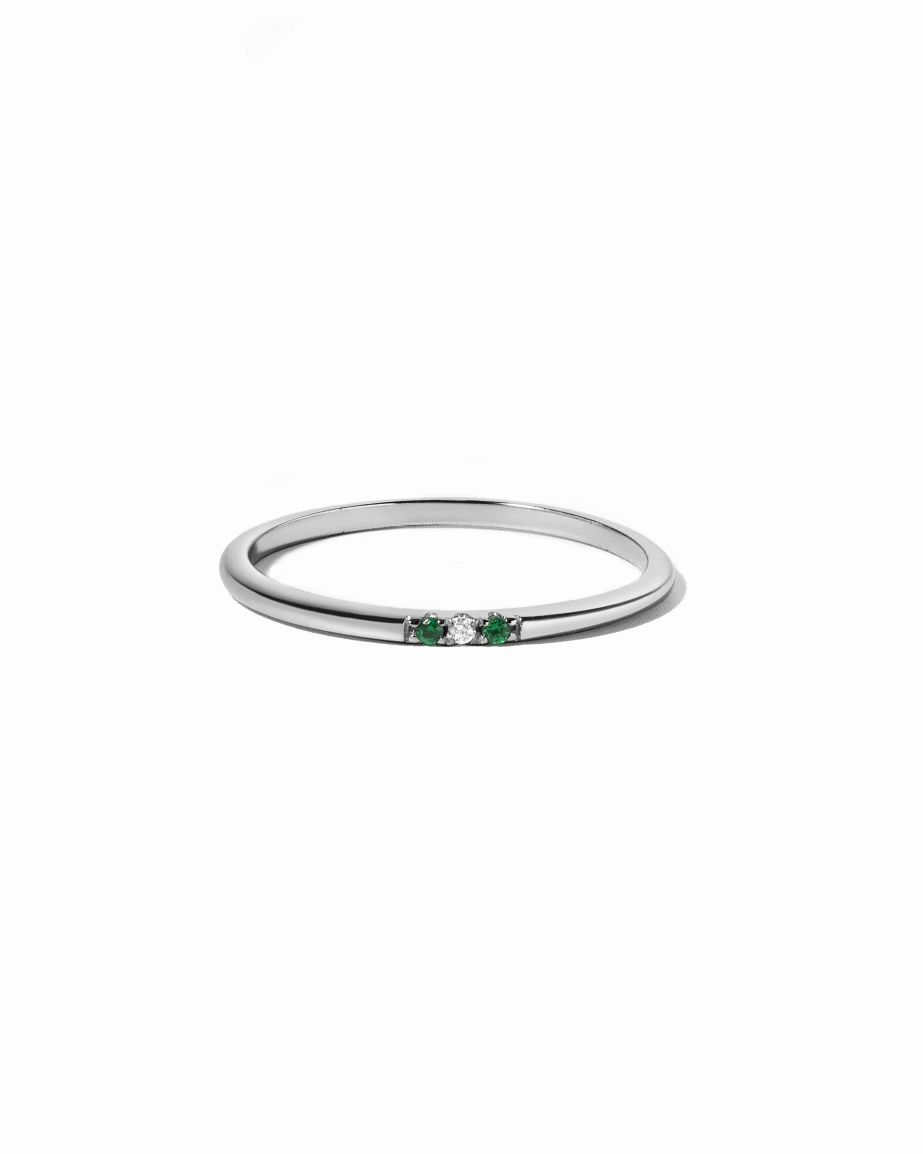 Emerald 3 Stone Diamond Ring - Image 10