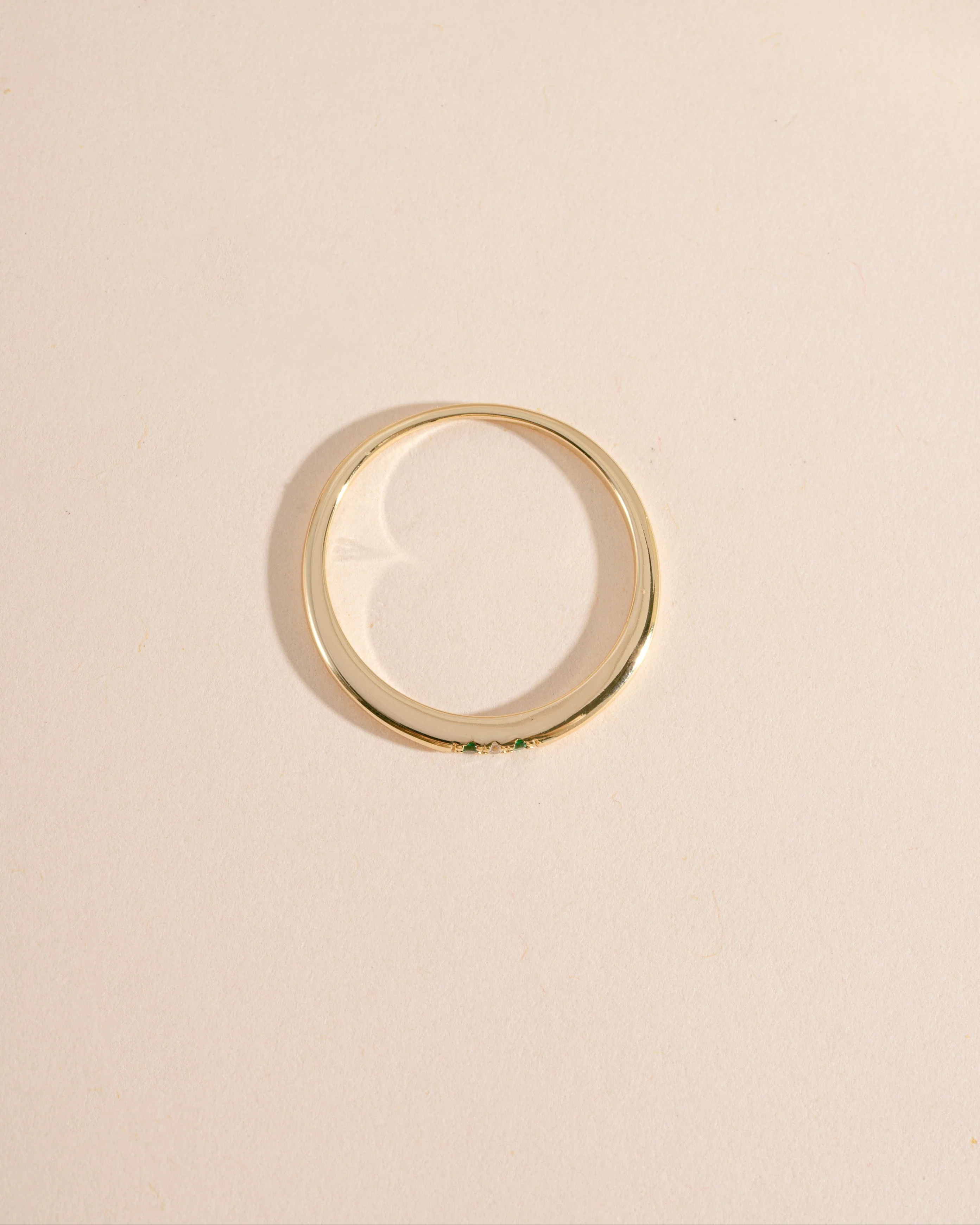 Emerald 3 Stone Diamond Ring - Image 9