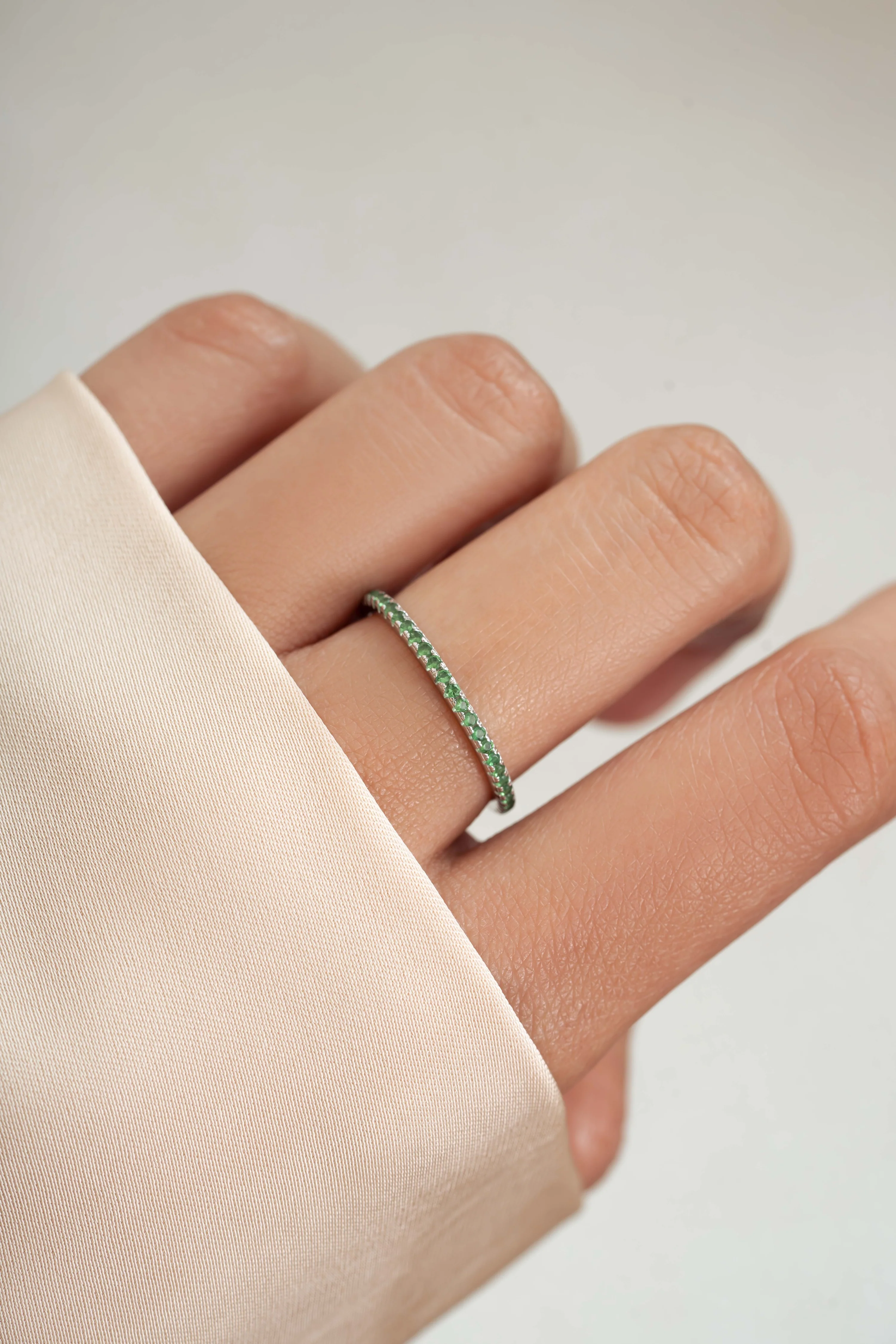Emerald Birthstone Eternity Ring - Image 4