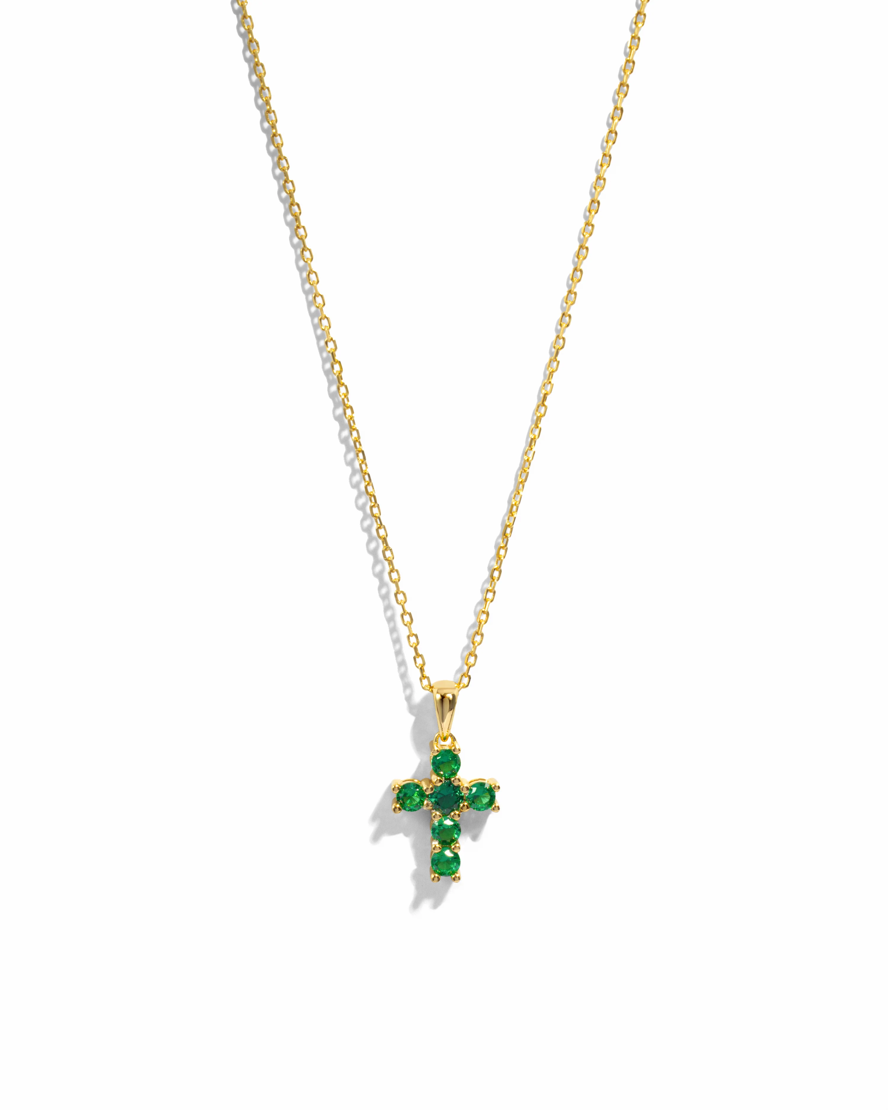 Emerald Cross Necklace